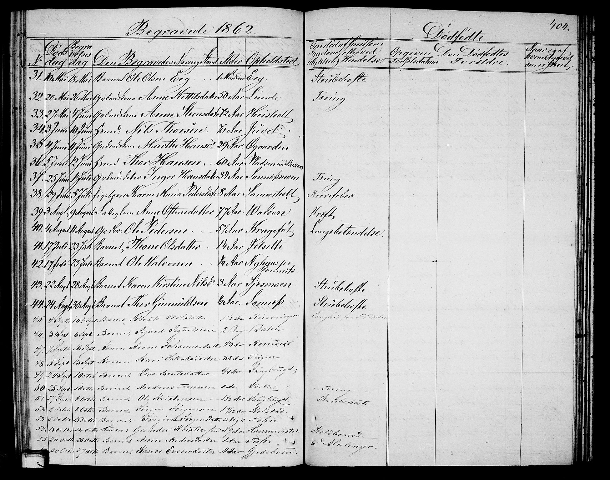 Holla kirkebøker, SAKO/A-272/G/Ga/L0003: Parish register (copy) no. I 3, 1849-1866, p. 404