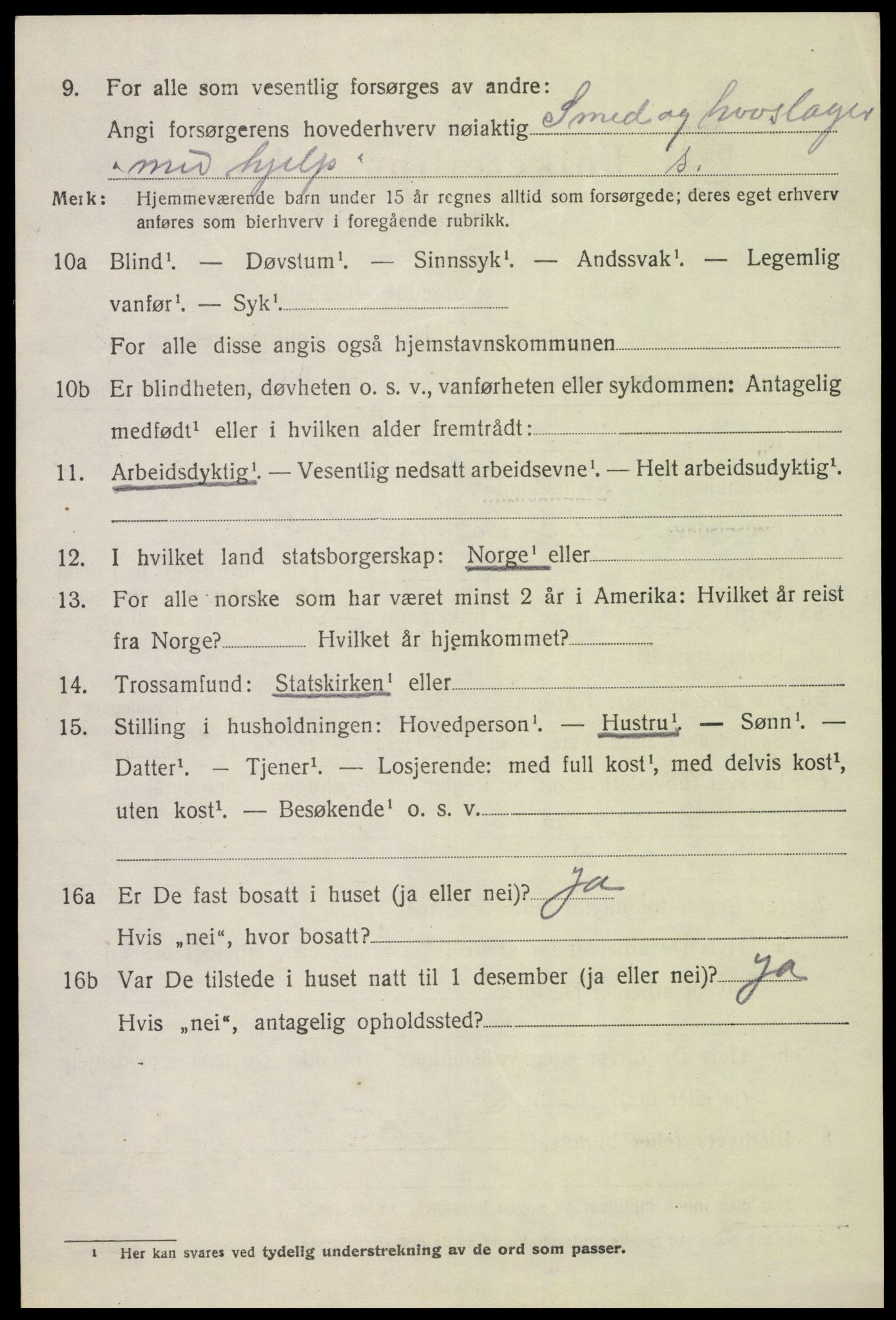 SAH, 1920 census for Biri, 1920, p. 2336