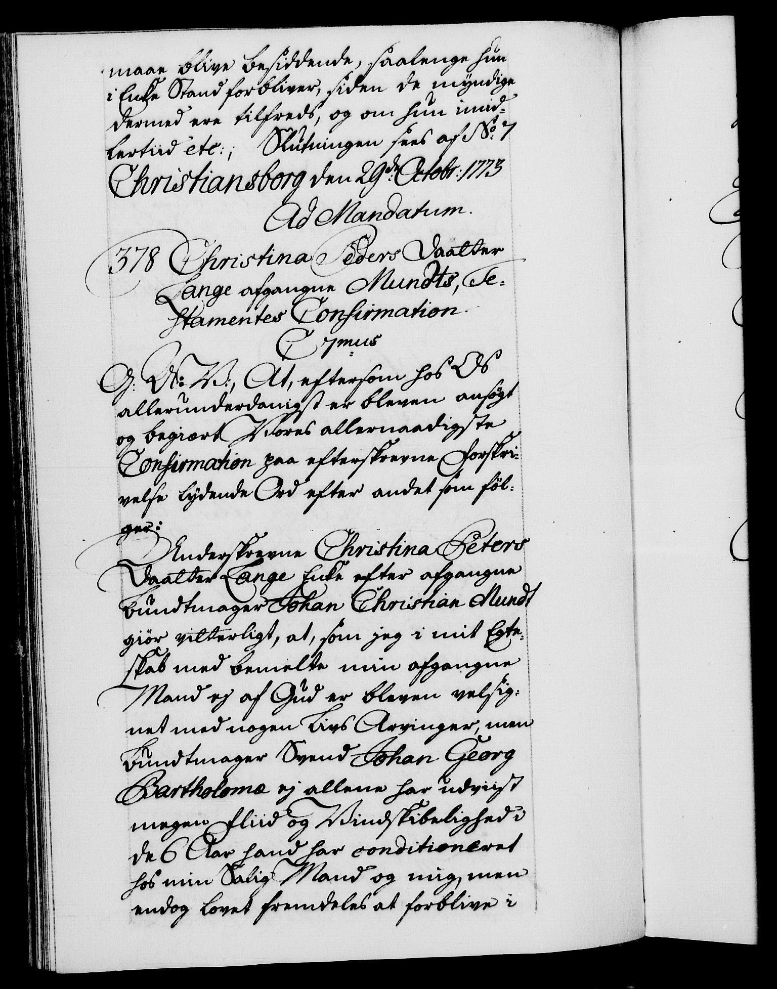 Danske Kanselli 1572-1799, AV/RA-EA-3023/F/Fc/Fca/Fcaa/L0046: Norske registre, 1773-1775, p. 277b