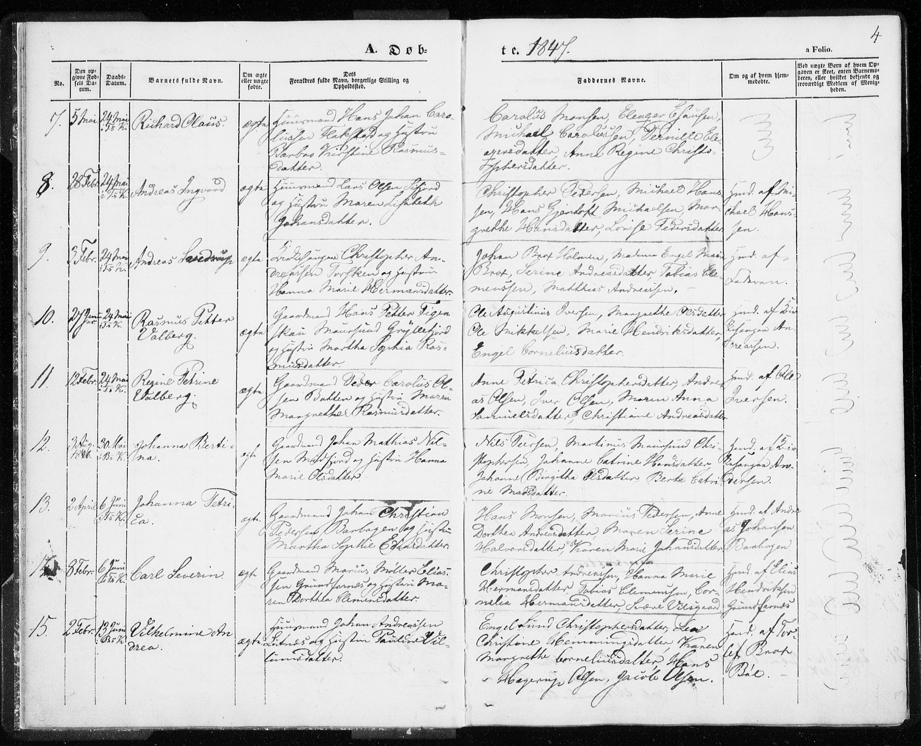 Berg sokneprestkontor, SATØ/S-1318/G/Ga/Gaa/L0001kirke: Parish register (official) no. 1, 1846-1859, p. 4