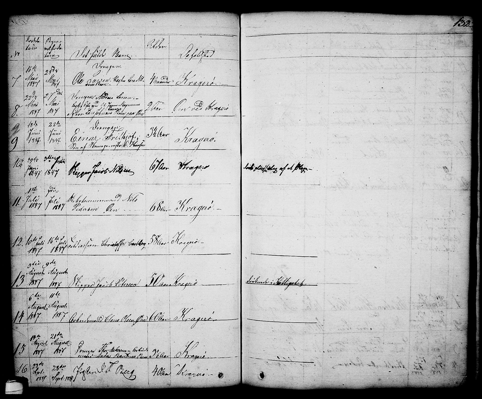 Kragerø kirkebøker, SAKO/A-278/G/Ga/L0003: Parish register (copy) no. 3, 1832-1852, p. 132