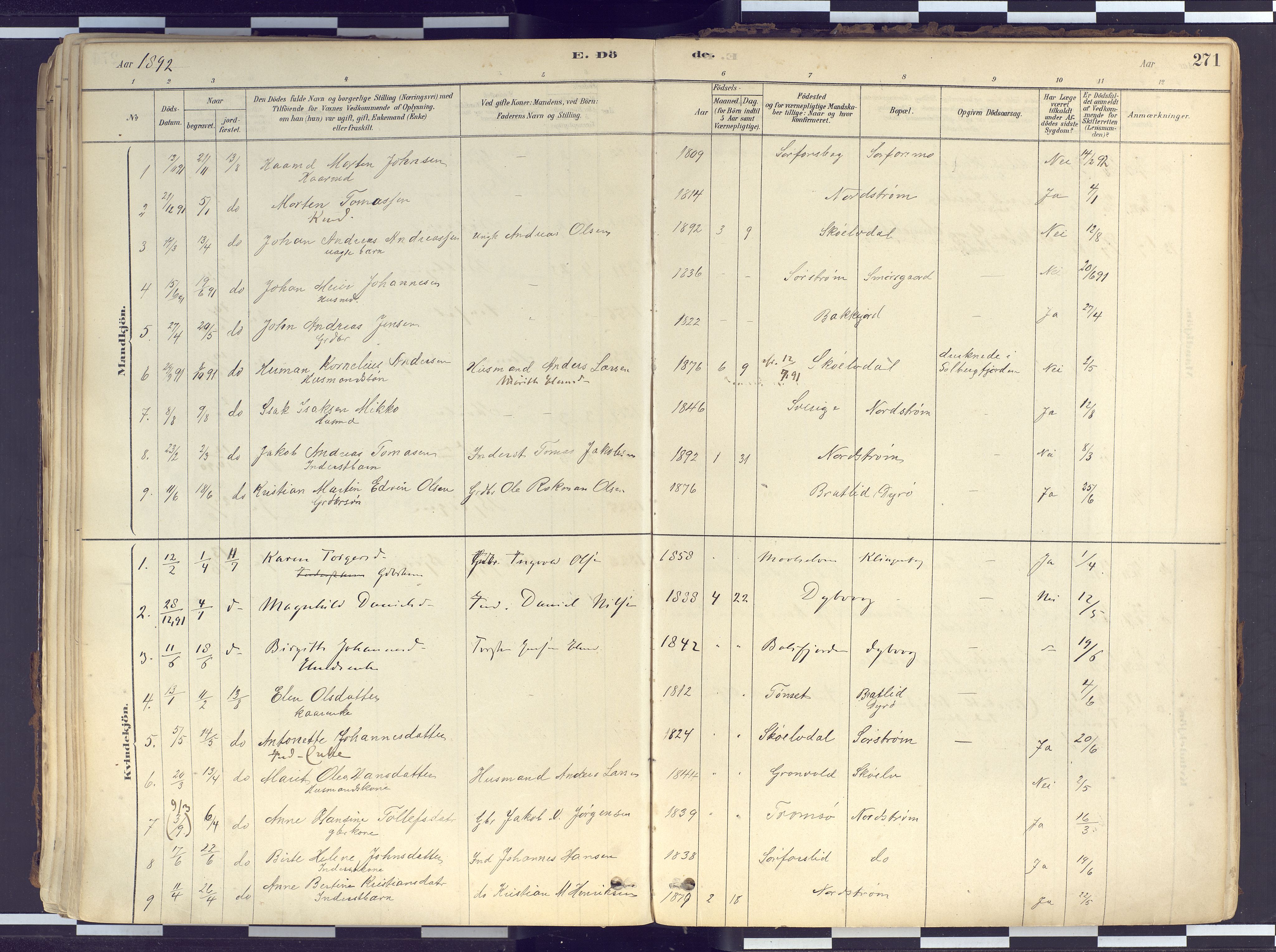 Tranøy sokneprestkontor, SATØ/S-1313/I/Ia/Iaa/L0010kirke: Parish register (official) no. 10, 1878-1904, p. 271