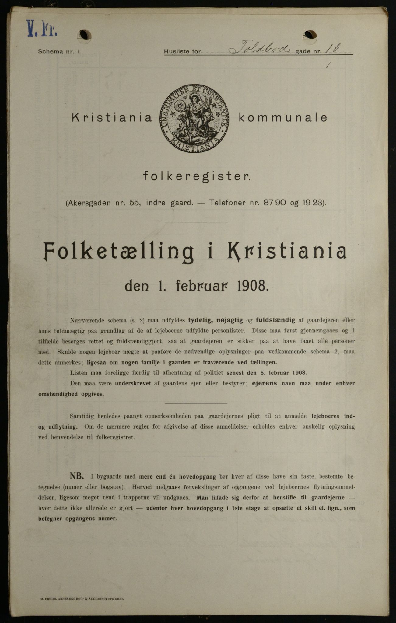 OBA, Municipal Census 1908 for Kristiania, 1908, p. 101655