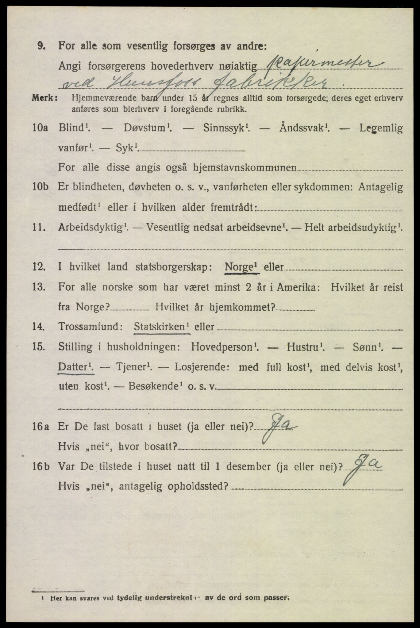 SAK, 1920 census for Vennesla, 1920, p. 4323