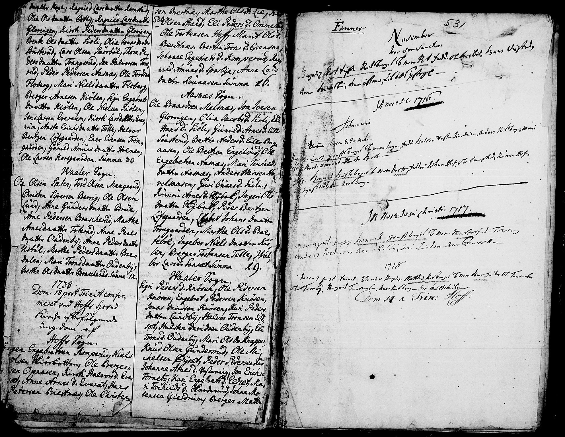 Hof prestekontor, AV/SAH-PREST-038/H/Ha/Haa/L0001: Parish register (official) no. 1, 1701-1720, p. 530-531