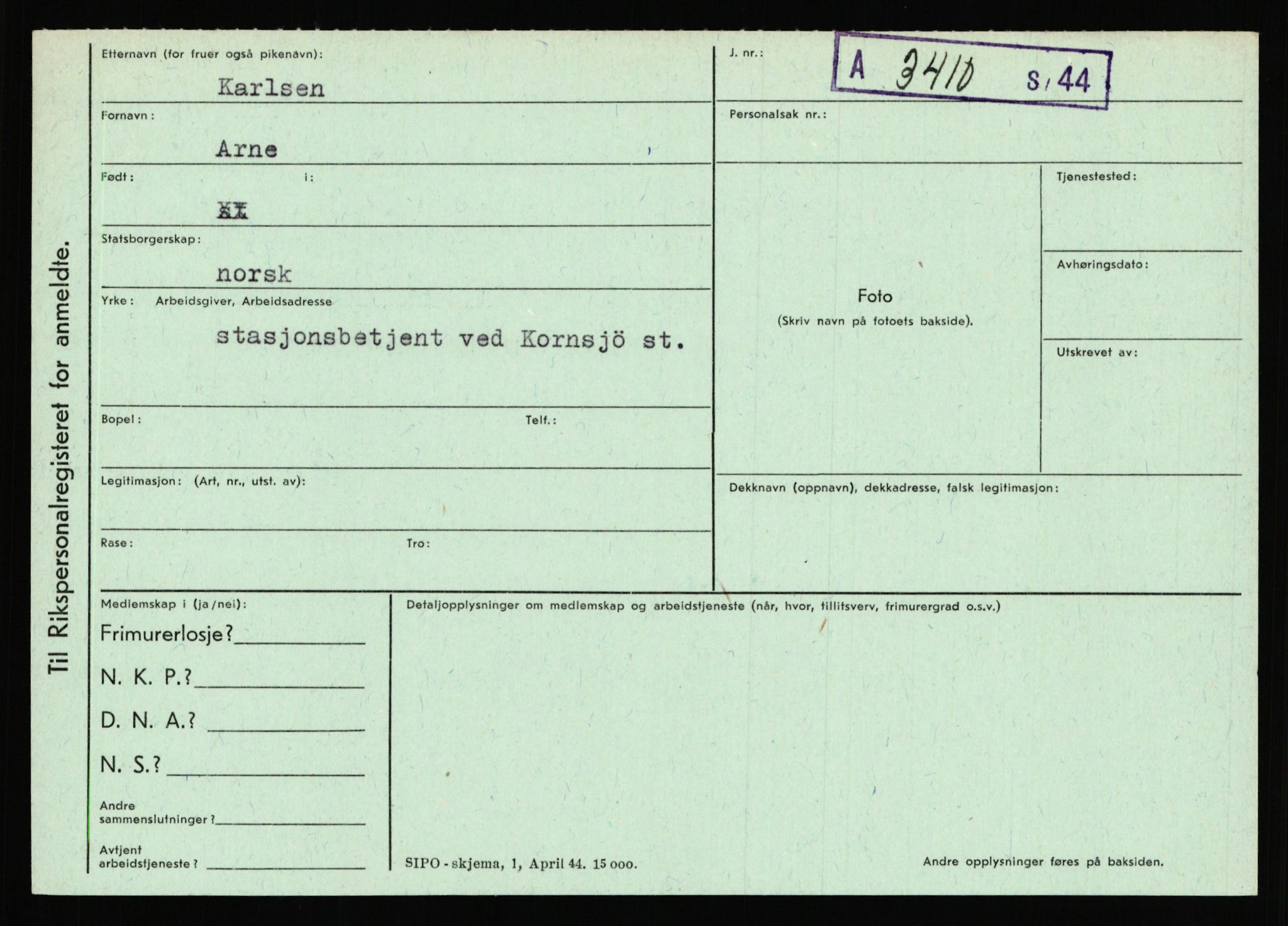 Statspolitiet - Hovedkontoret / Osloavdelingen, AV/RA-S-1329/C/Ca/L0008: Johan(nes)sen - Knoph, 1943-1945, p. 3306