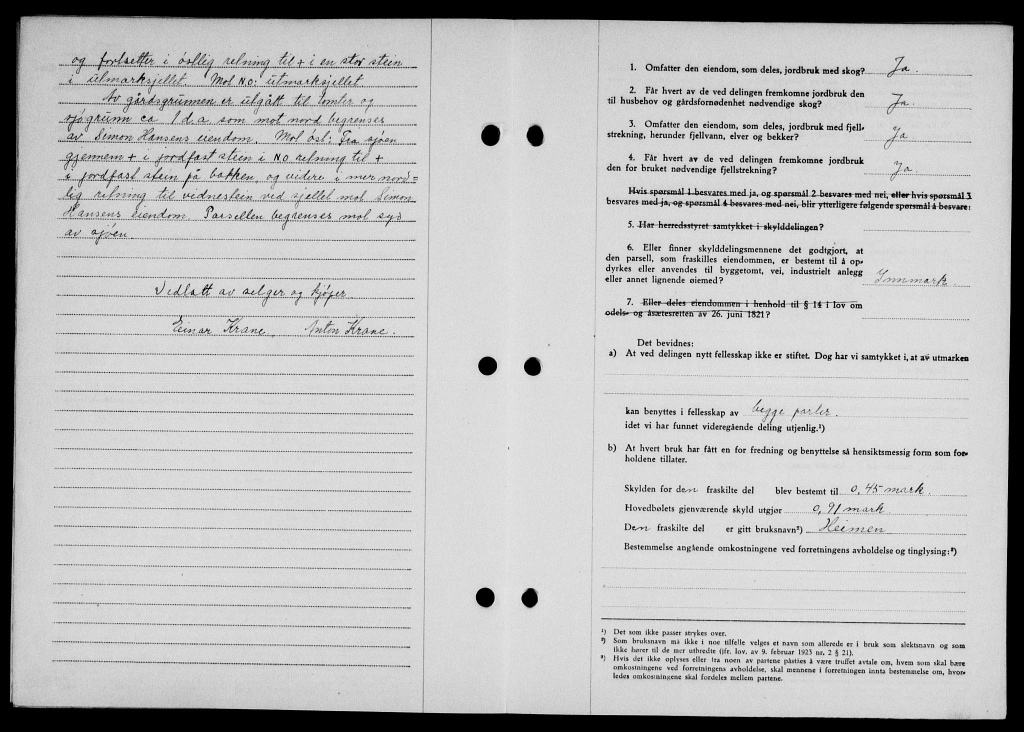 Lofoten sorenskriveri, SAT/A-0017/1/2/2C/L0012a: Mortgage book no. 12a, 1943-1944, Diary no: : 607/1944