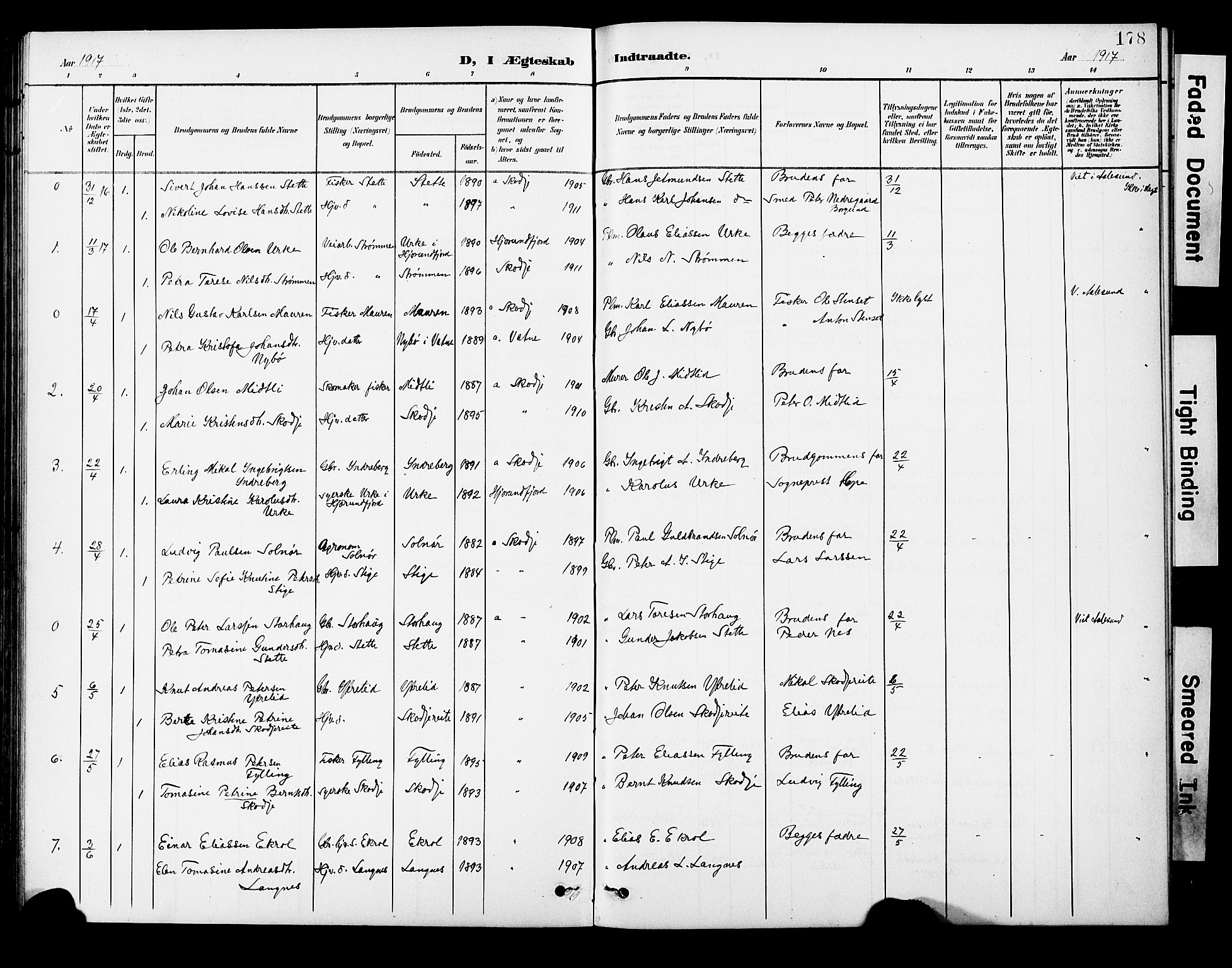 Ministerialprotokoller, klokkerbøker og fødselsregistre - Møre og Romsdal, AV/SAT-A-1454/524/L0366: Parish register (copy) no. 524C07, 1900-1931, p. 178