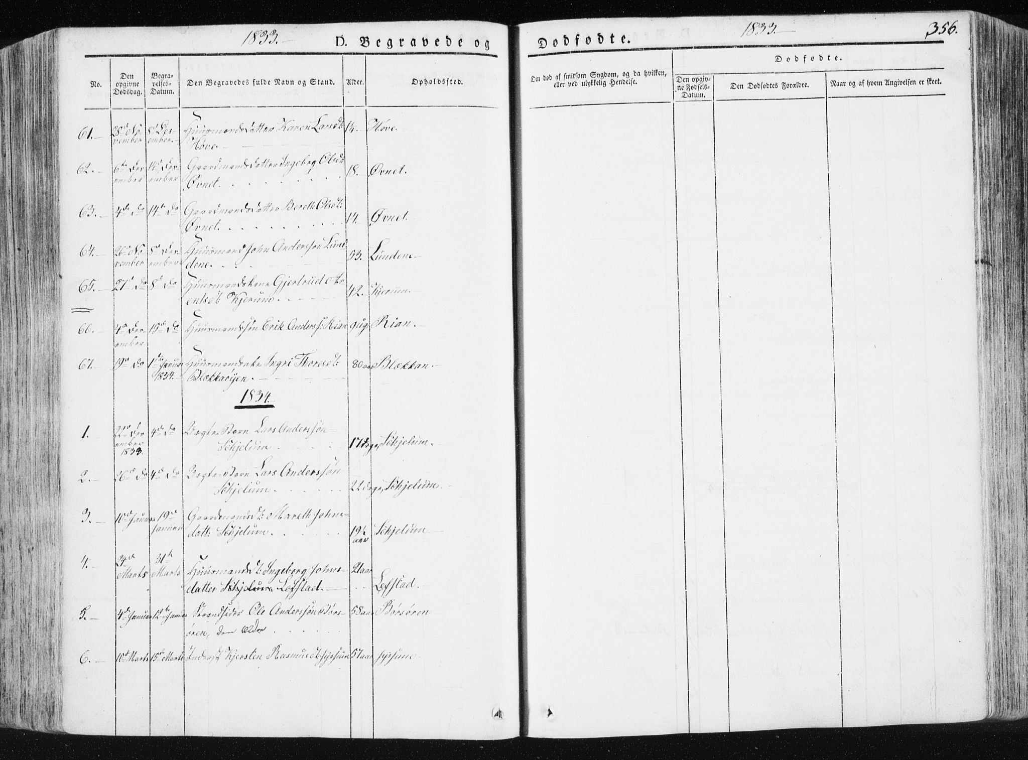 Ministerialprotokoller, klokkerbøker og fødselsregistre - Sør-Trøndelag, SAT/A-1456/665/L0771: Parish register (official) no. 665A06, 1830-1856, p. 356