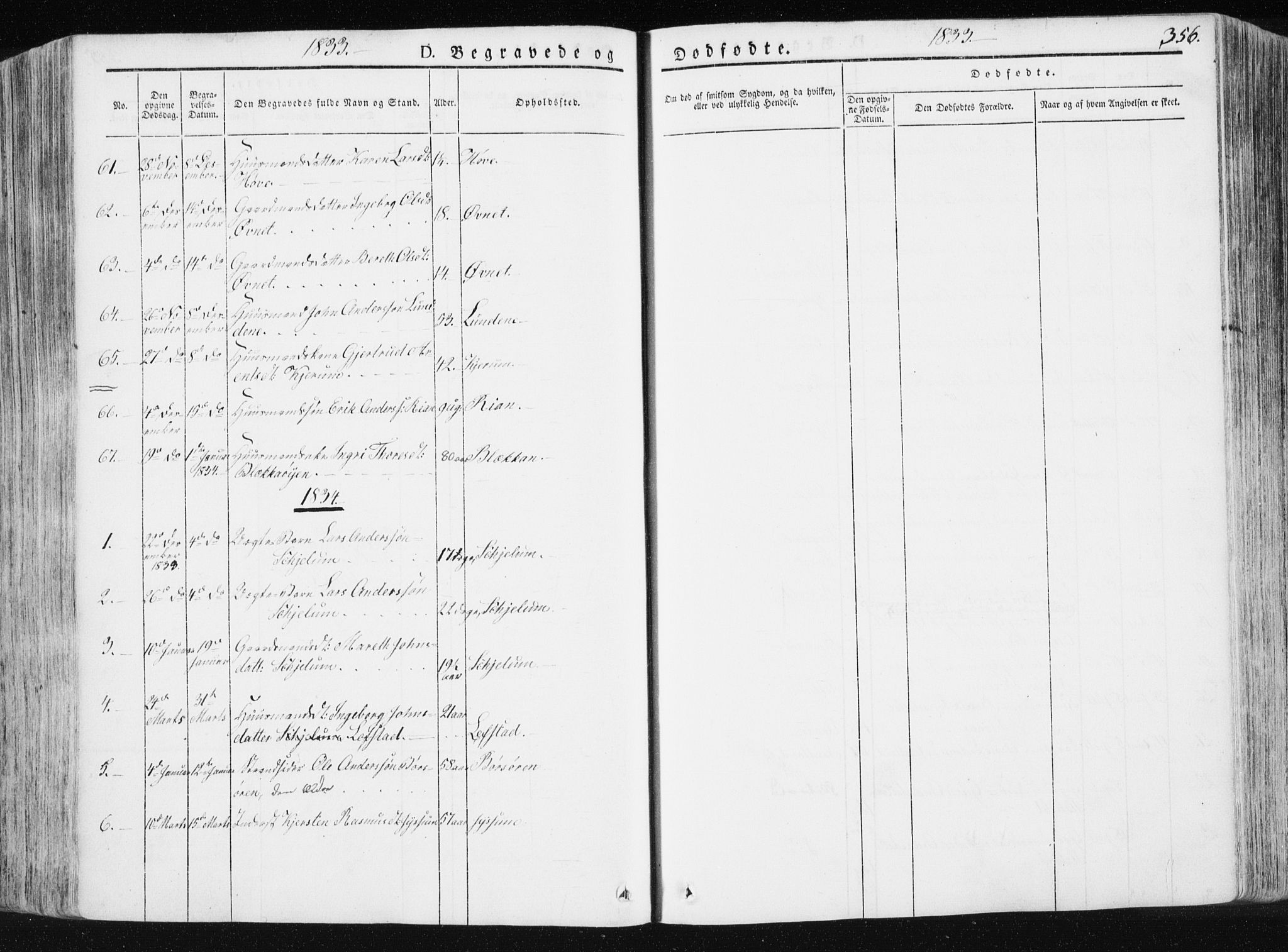 Ministerialprotokoller, klokkerbøker og fødselsregistre - Sør-Trøndelag, AV/SAT-A-1456/665/L0771: Parish register (official) no. 665A06, 1830-1856, p. 356