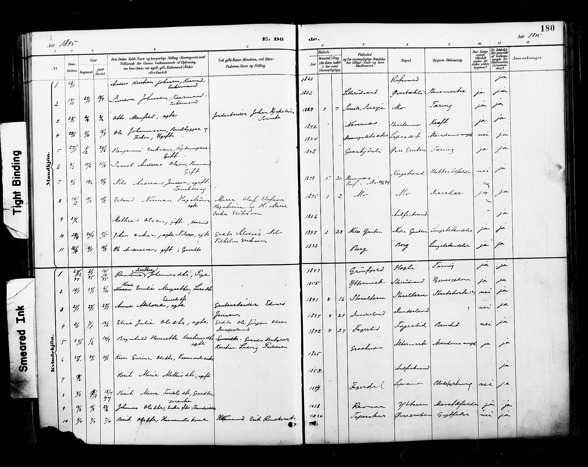 Ministerialprotokoller, klokkerbøker og fødselsregistre - Nordland, SAT/A-1459/827/L0401: Parish register (official) no. 827A13, 1887-1905, p. 180