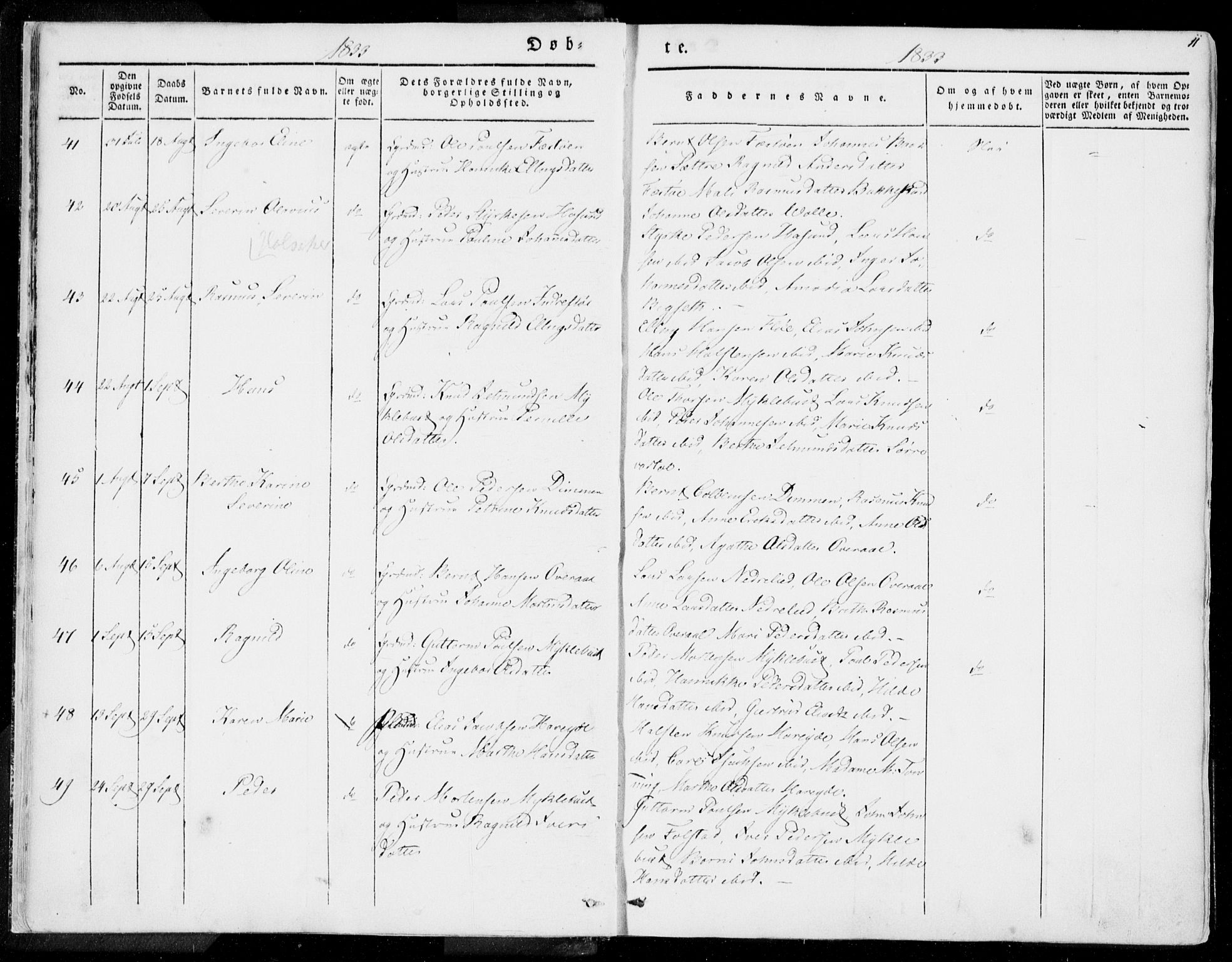 Ministerialprotokoller, klokkerbøker og fødselsregistre - Møre og Romsdal, AV/SAT-A-1454/509/L0104: Parish register (official) no. 509A02, 1833-1847, p. 11