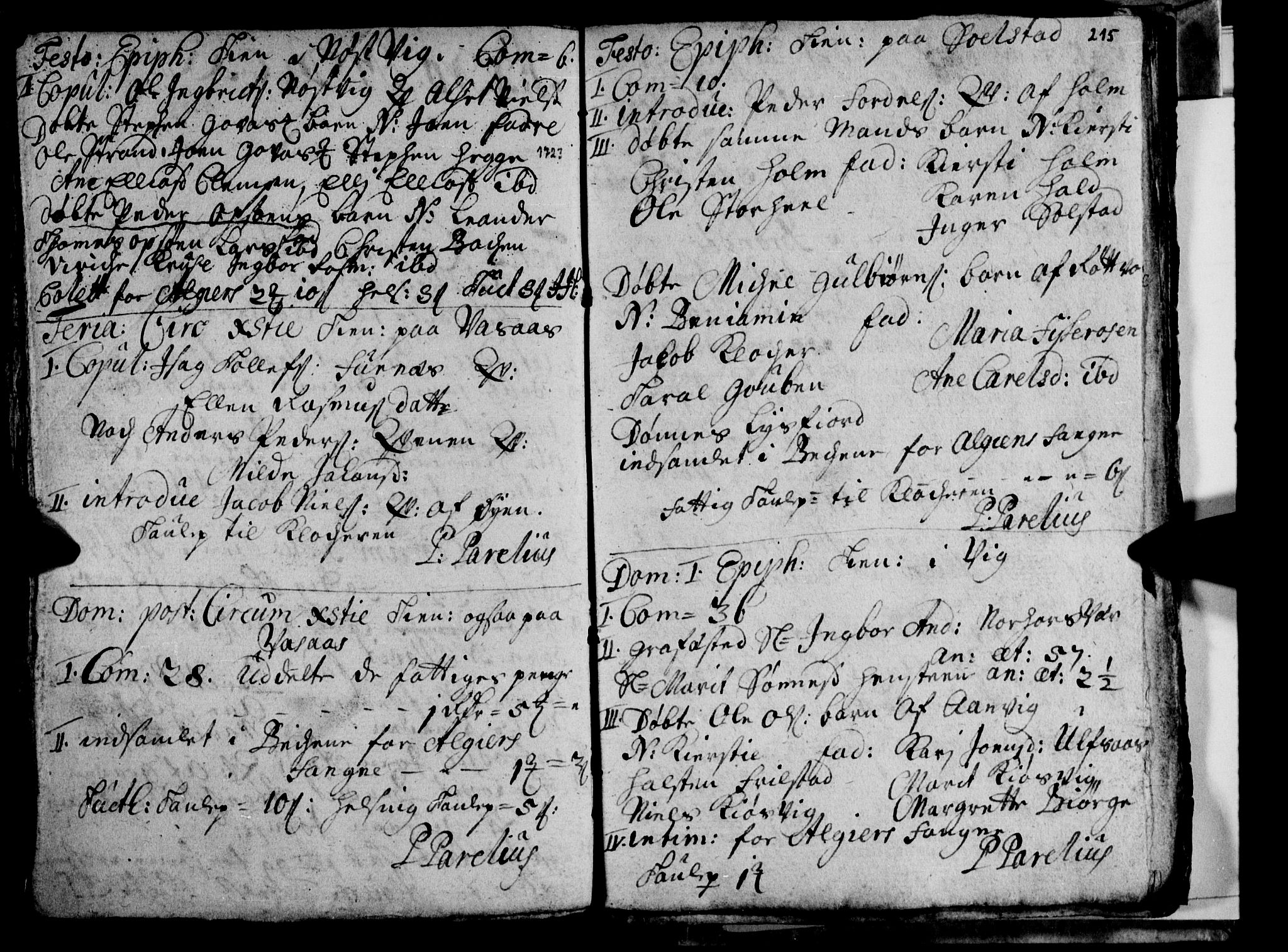 Ministerialprotokoller, klokkerbøker og fødselsregistre - Nordland, AV/SAT-A-1459/813/L0193: Parish register (official) no. 813A03, 1714-1724, p. 215