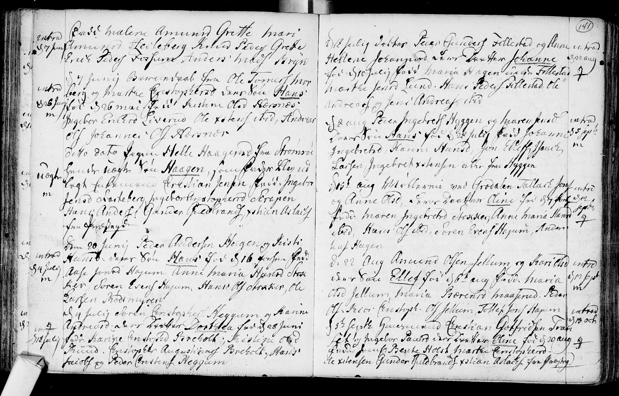 Røyken kirkebøker, AV/SAKO-A-241/F/Fa/L0003: Parish register (official) no. 3, 1782-1813, p. 141