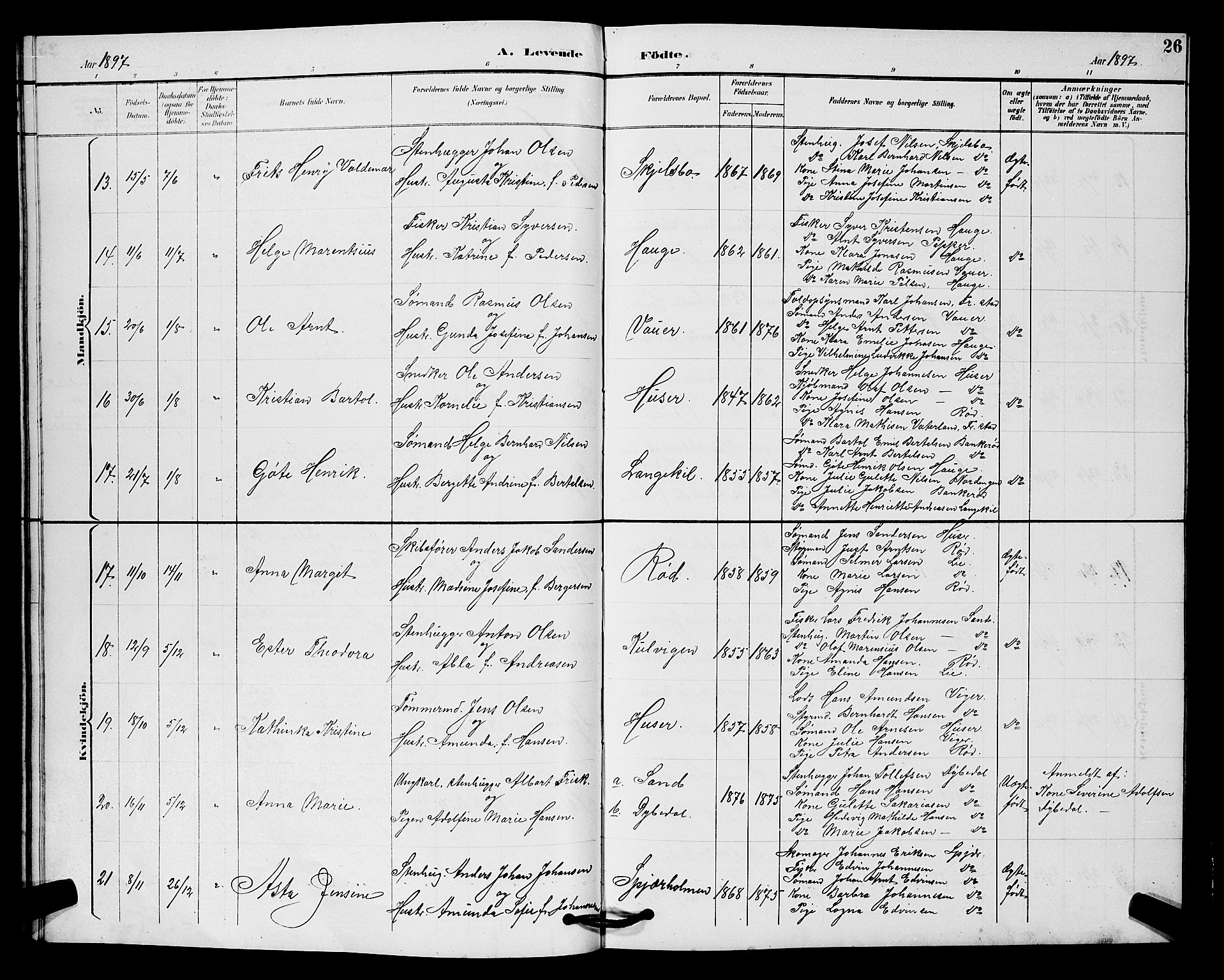 Hvaler prestekontor Kirkebøker, AV/SAO-A-2001/G/Gb/L0001: Parish register (copy) no. II 1, 1892-1904, p. 26