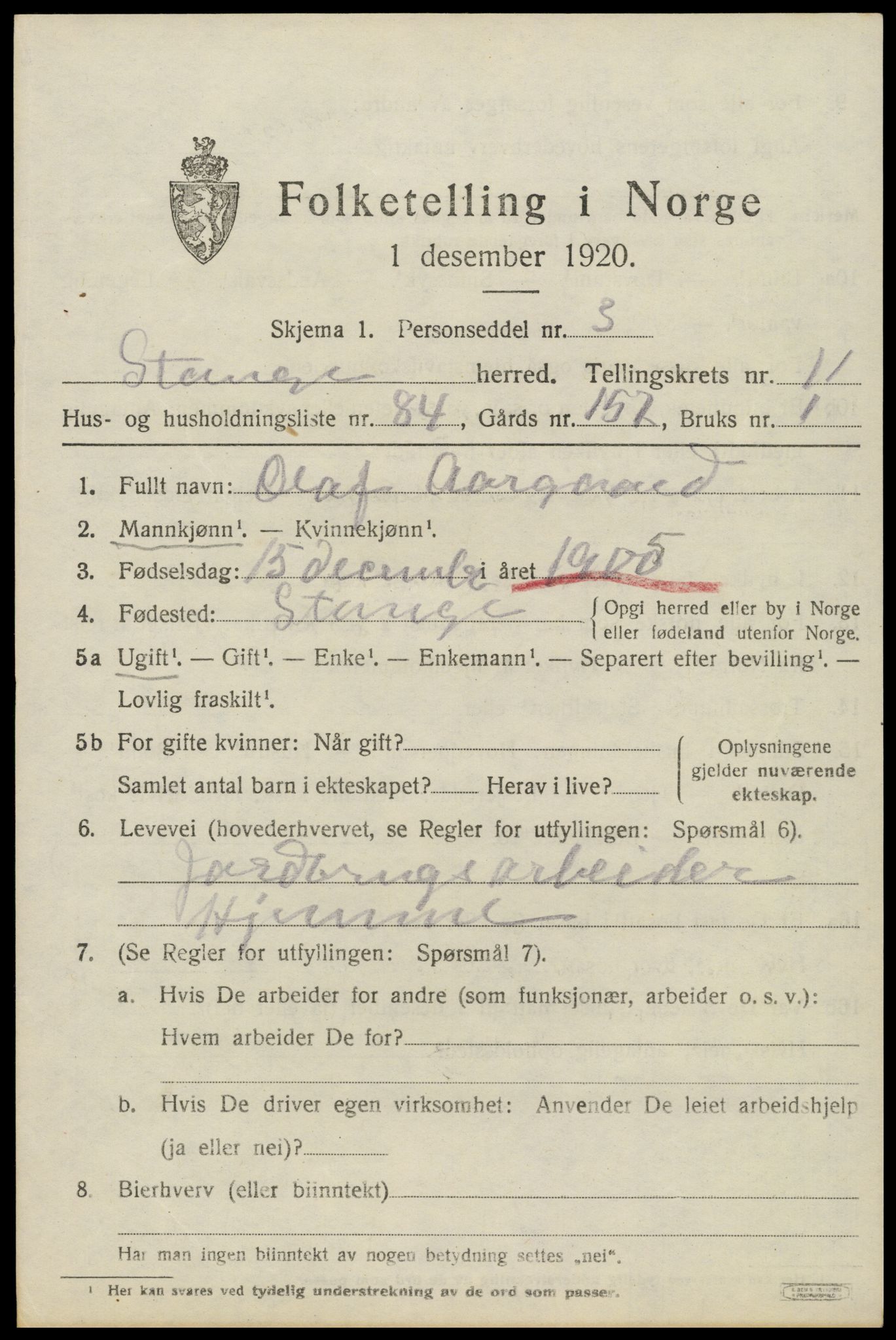 SAH, 1920 census for Stange, 1920, p. 17829