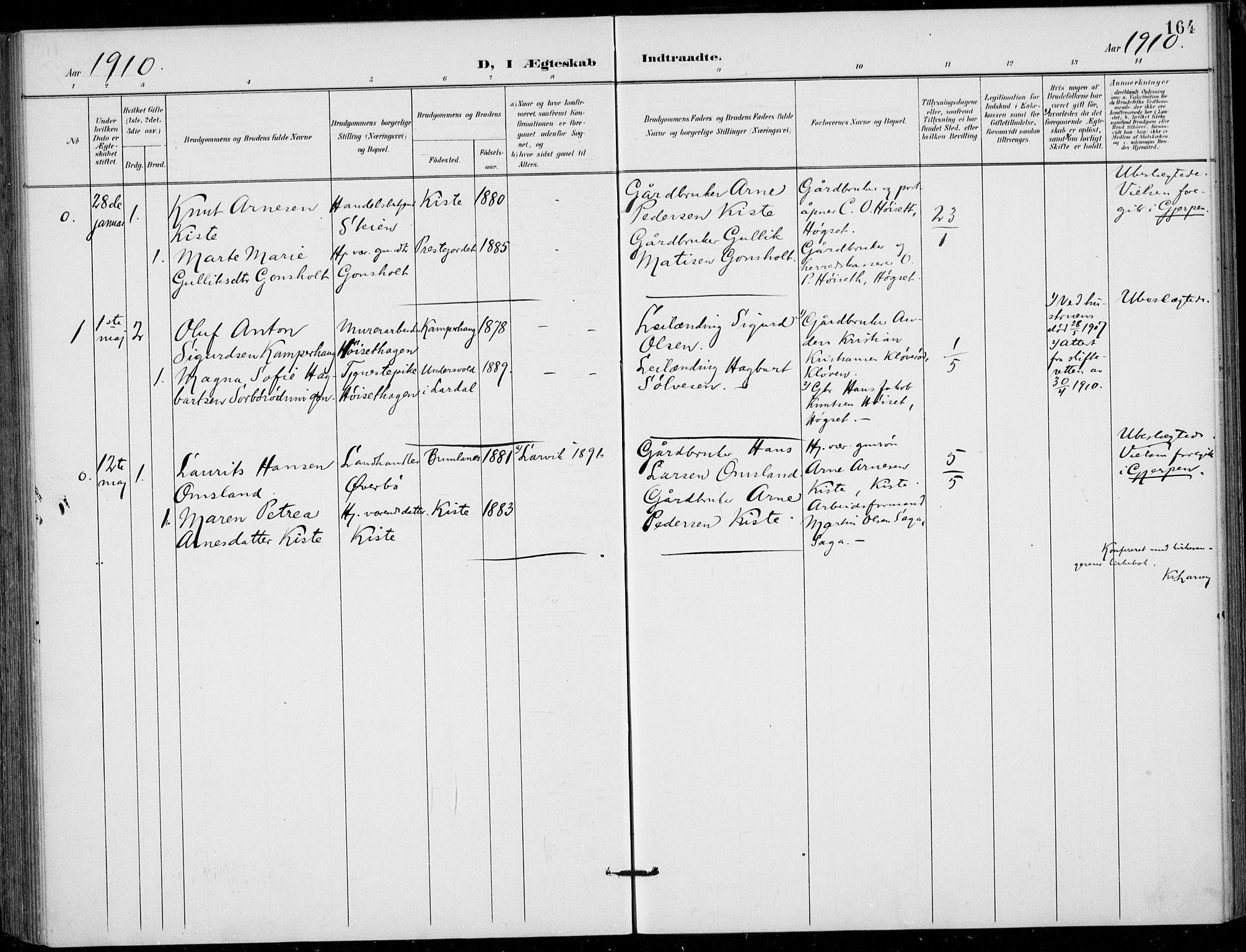 Siljan kirkebøker, SAKO/A-300/F/Fa/L0003: Parish register (official) no. 3, 1896-1910, p. 164