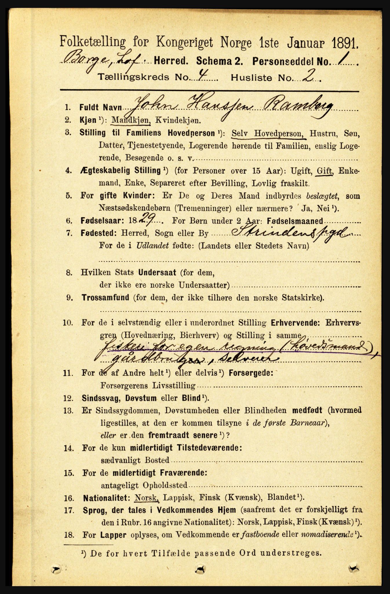 RA, 1891 census for 1862 Borge, 1891, p. 2166