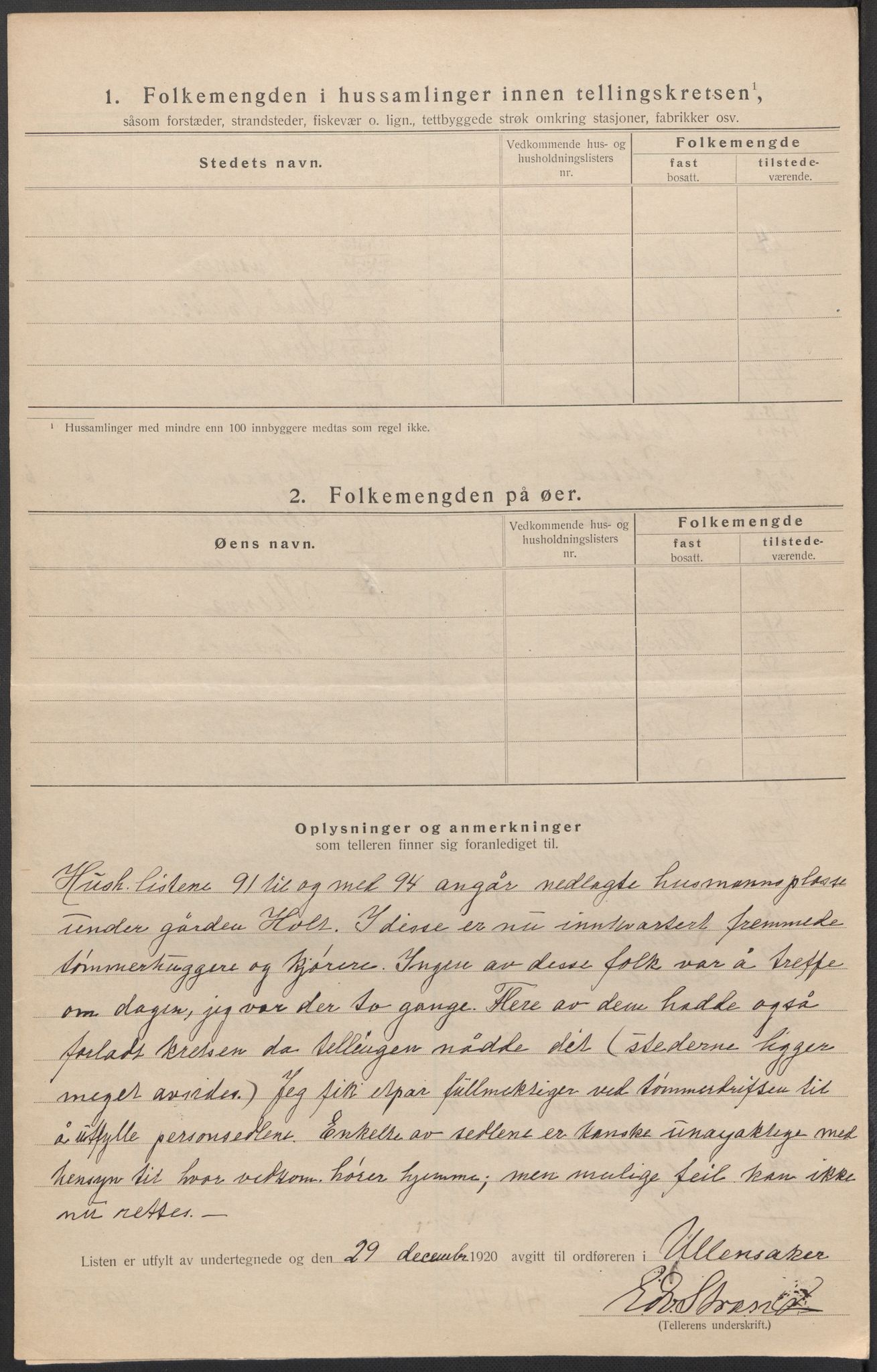 SAO, 1920 census for Ullensaker, 1920, p. 21