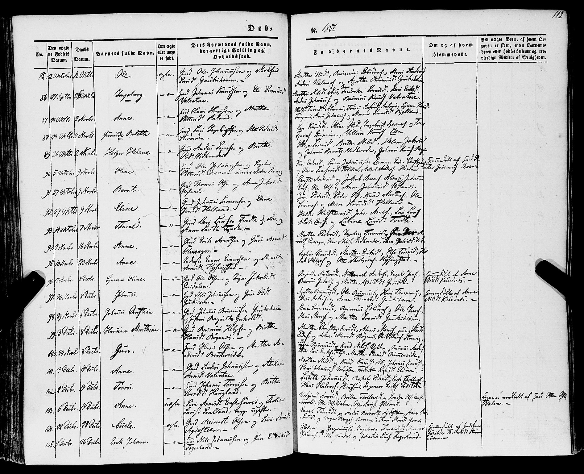 Stord sokneprestembete, SAB/A-78201/H/Haa: Parish register (official) no. A 7, 1841-1861, p. 112