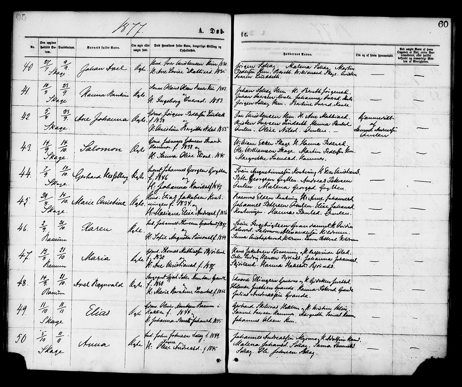 Ministerialprotokoller, klokkerbøker og fødselsregistre - Nord-Trøndelag, SAT/A-1458/764/L0554: Parish register (official) no. 764A09, 1867-1880, p. 60