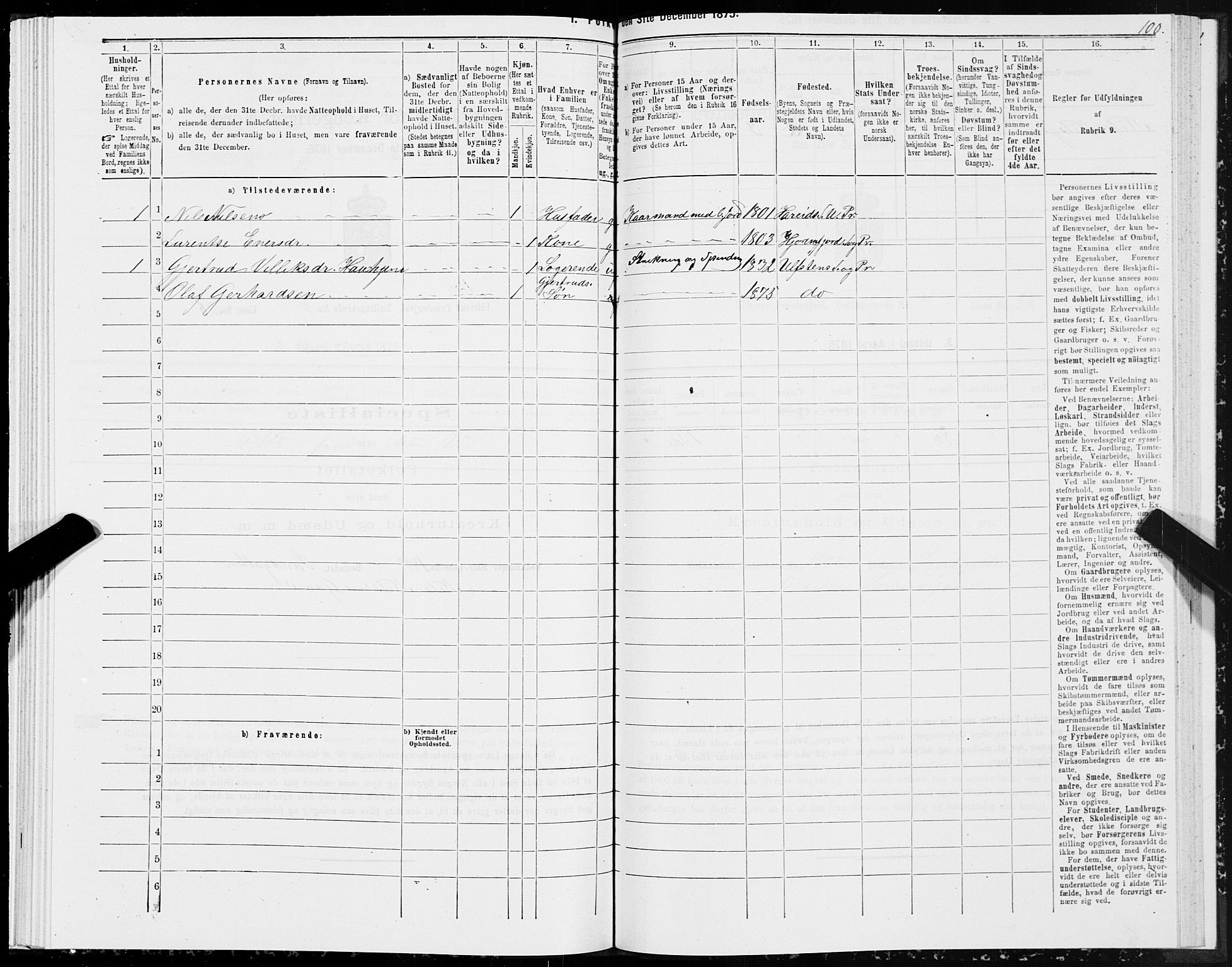 SAT, 1875 census for 1516P Ulstein, 1875, p. 2100