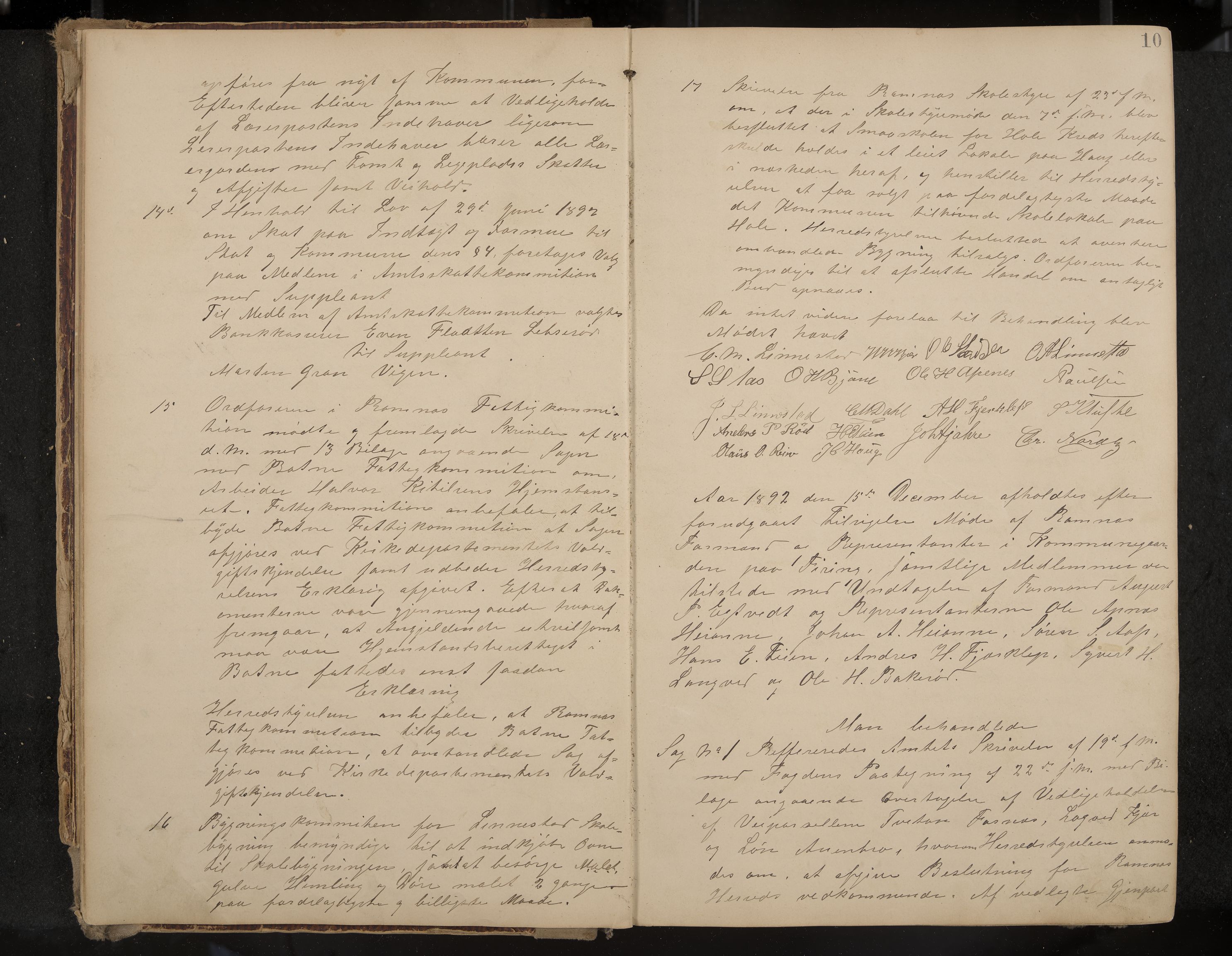Ramnes formannskap og sentraladministrasjon, IKAK/0718021/A/Aa/L0004: Møtebok, 1892-1907, p. 10