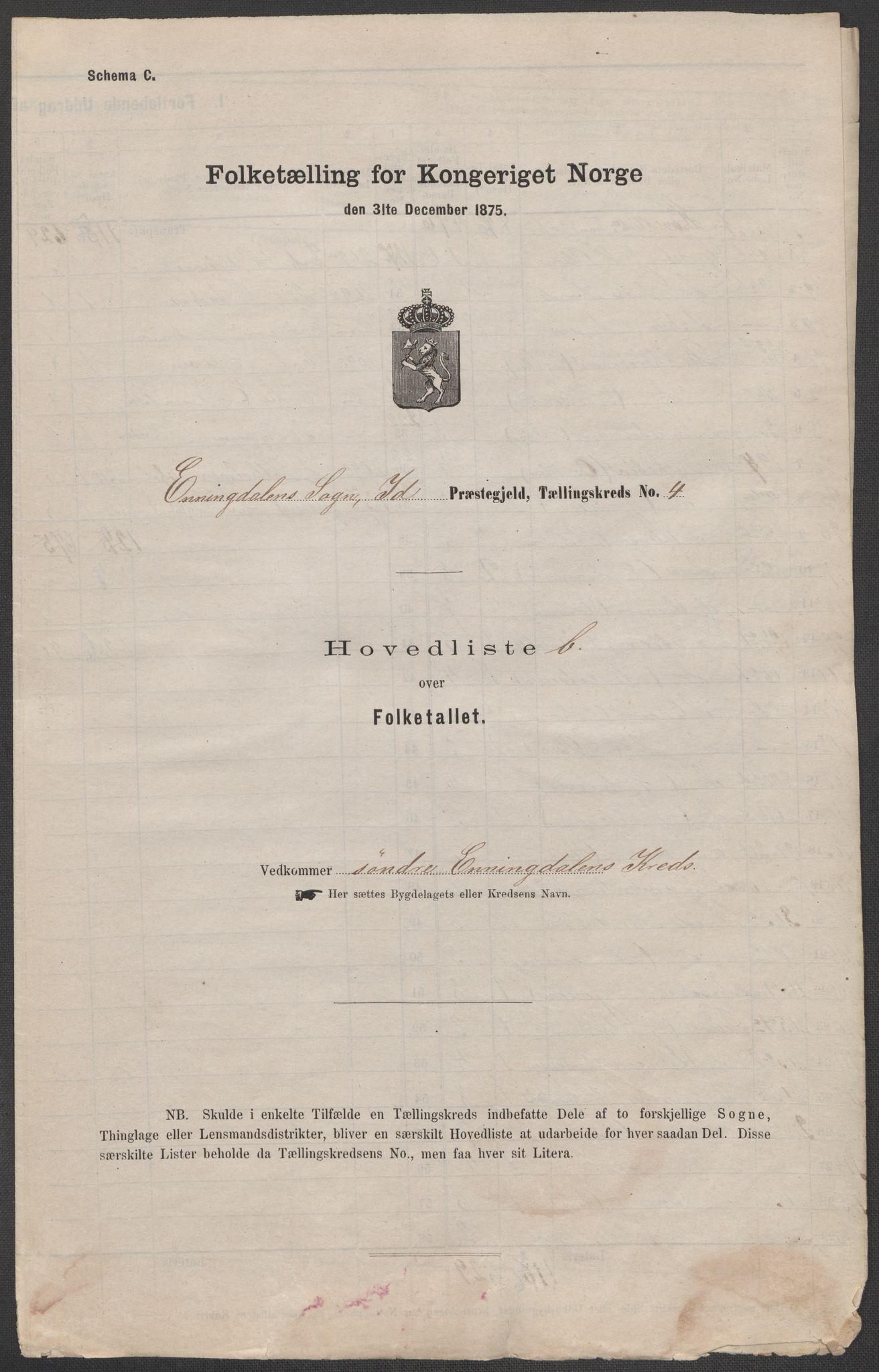 RA, 1875 census for 0117P Idd, 1875, p. 19