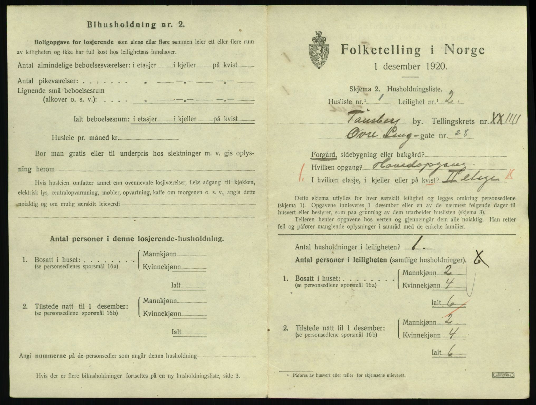 SAKO, 1920 census for Tønsberg, 1920, p. 8375