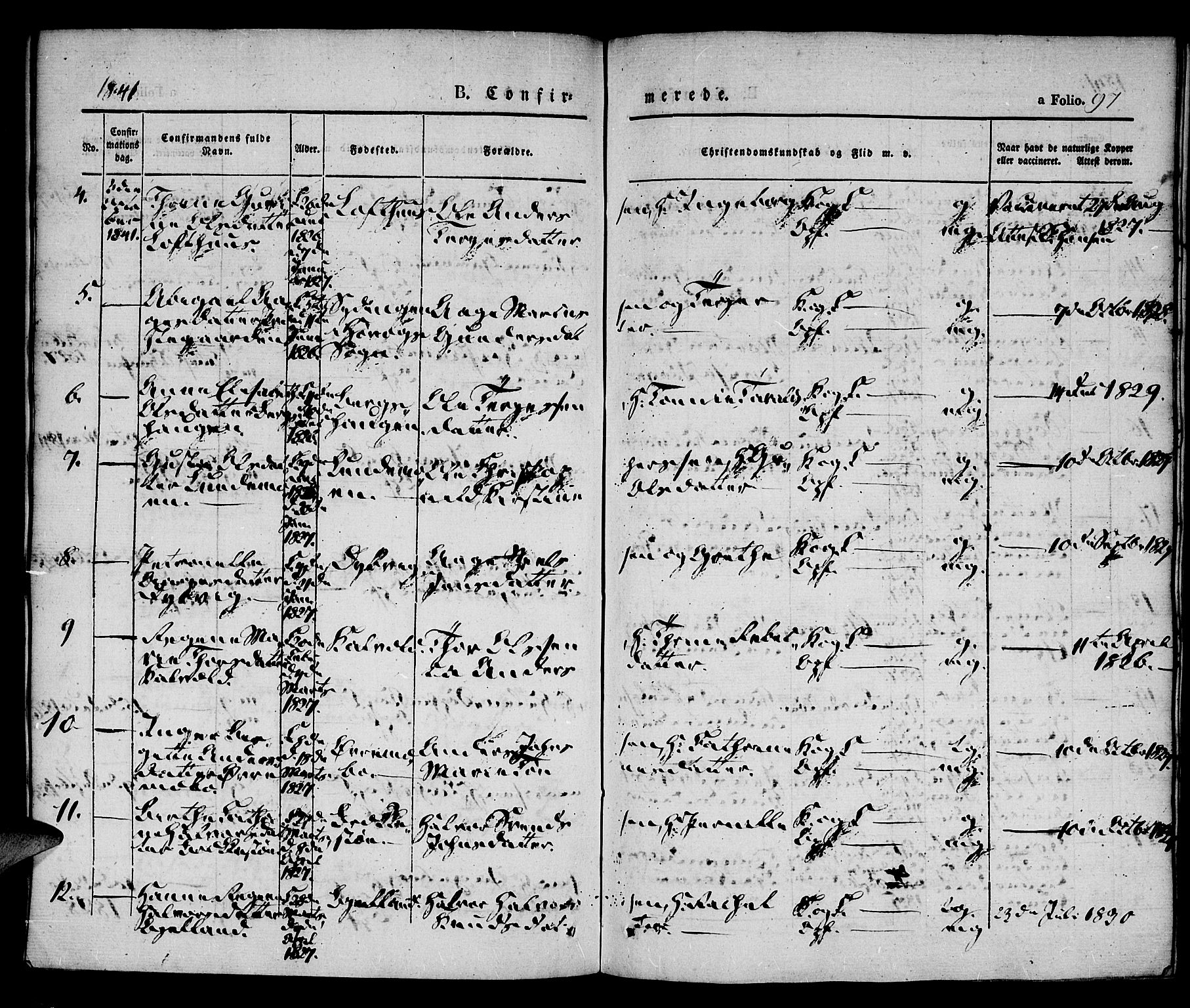 Vestre Moland sokneprestkontor, AV/SAK-1111-0046/F/Fa/Fab/L0005: Parish register (official) no. A 5, 1841-1849, p. 97