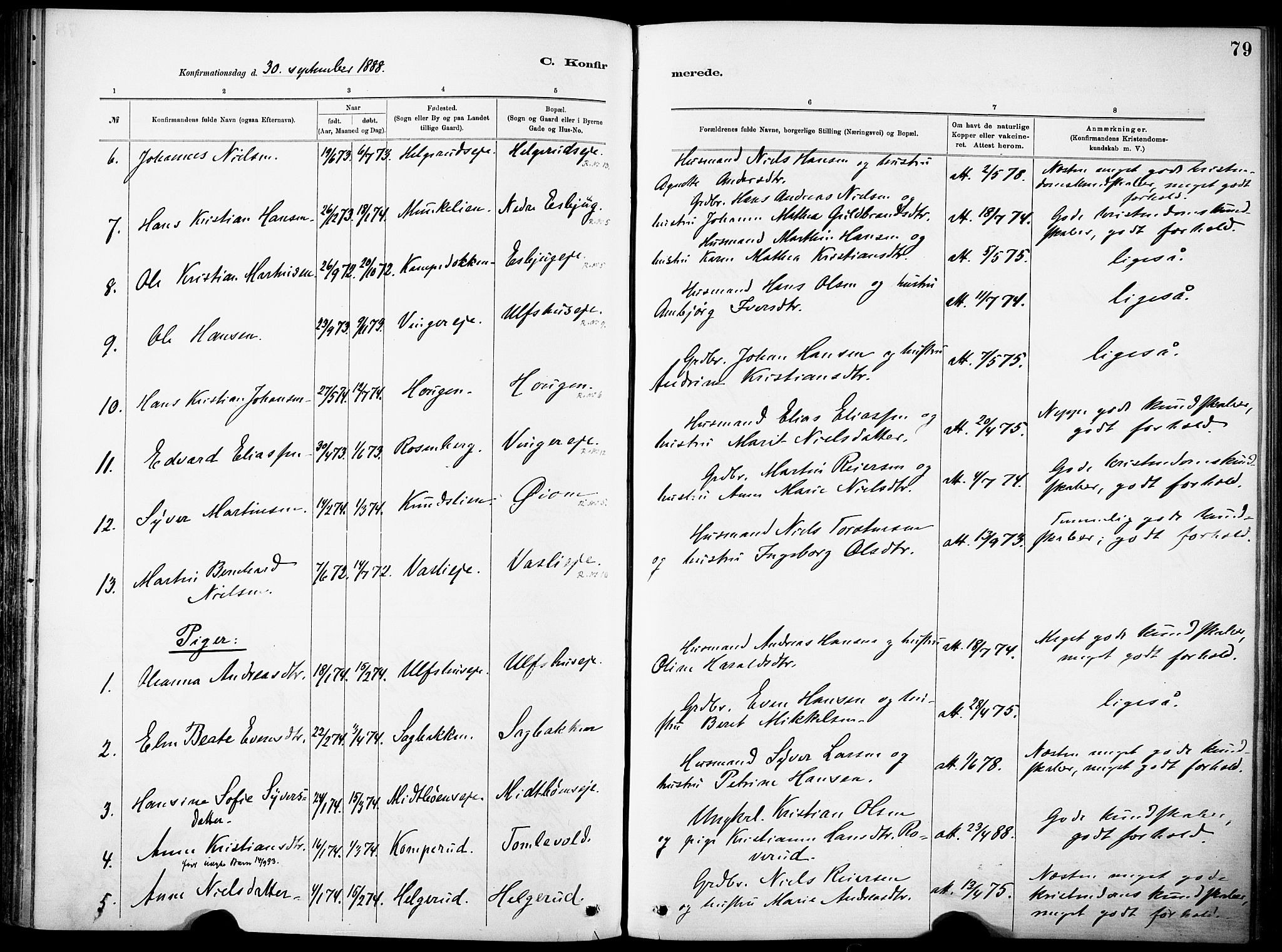 Nordre Land prestekontor, AV/SAH-PREST-124/H/Ha/Haa/L0005: Parish register (official) no. 5, 1882-1903, p. 79