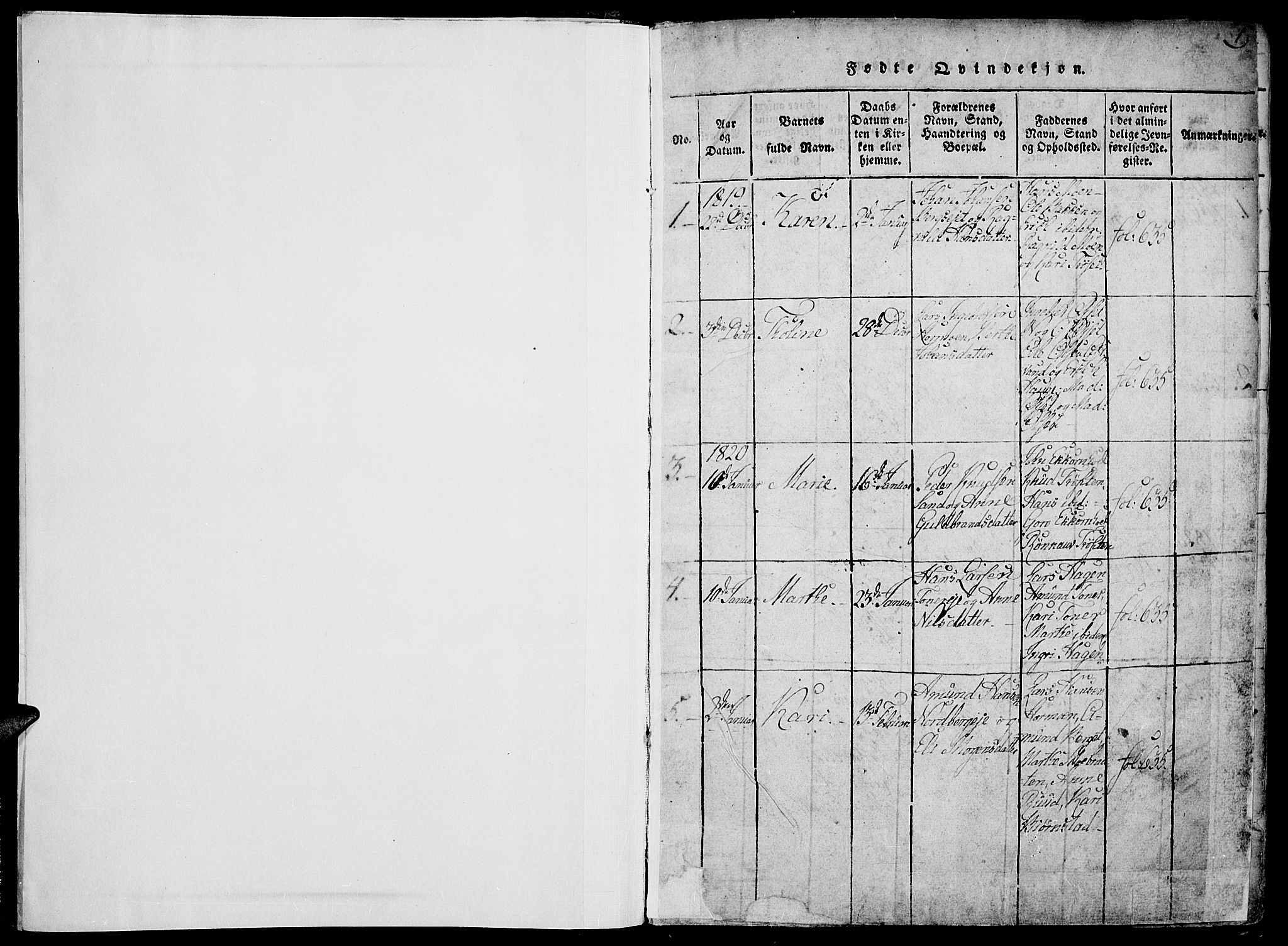 Nord-Odal prestekontor, SAH/PREST-032/H/Ha/Haa/L0001: Parish register (official) no. 1, 1819-1838, p. 0-1