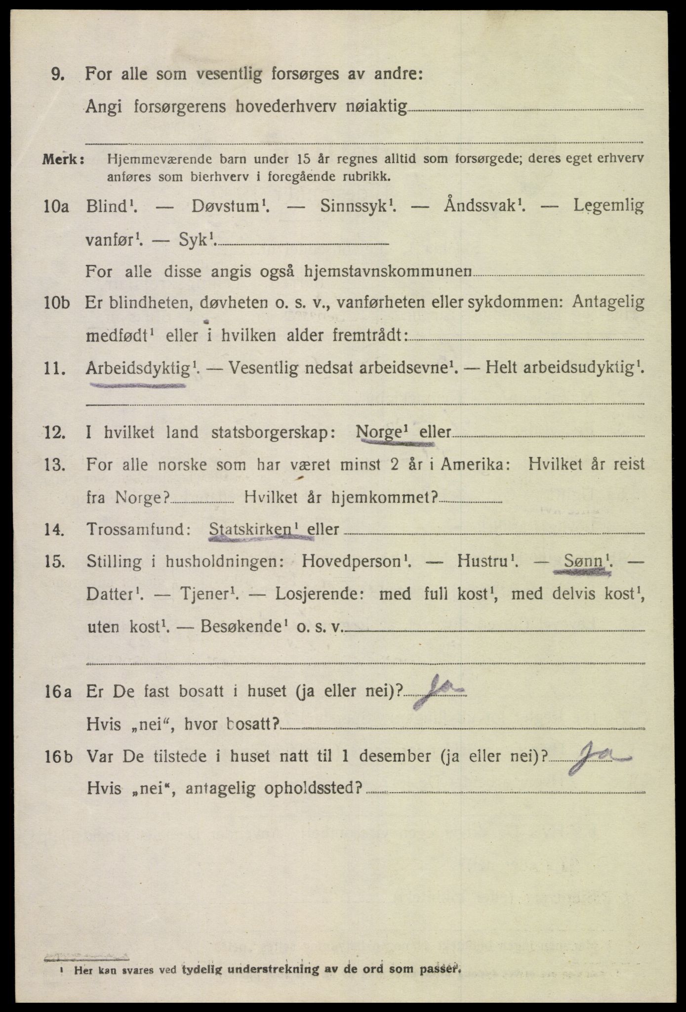 SAK, 1920 census for Åseral, 1920, p. 1767