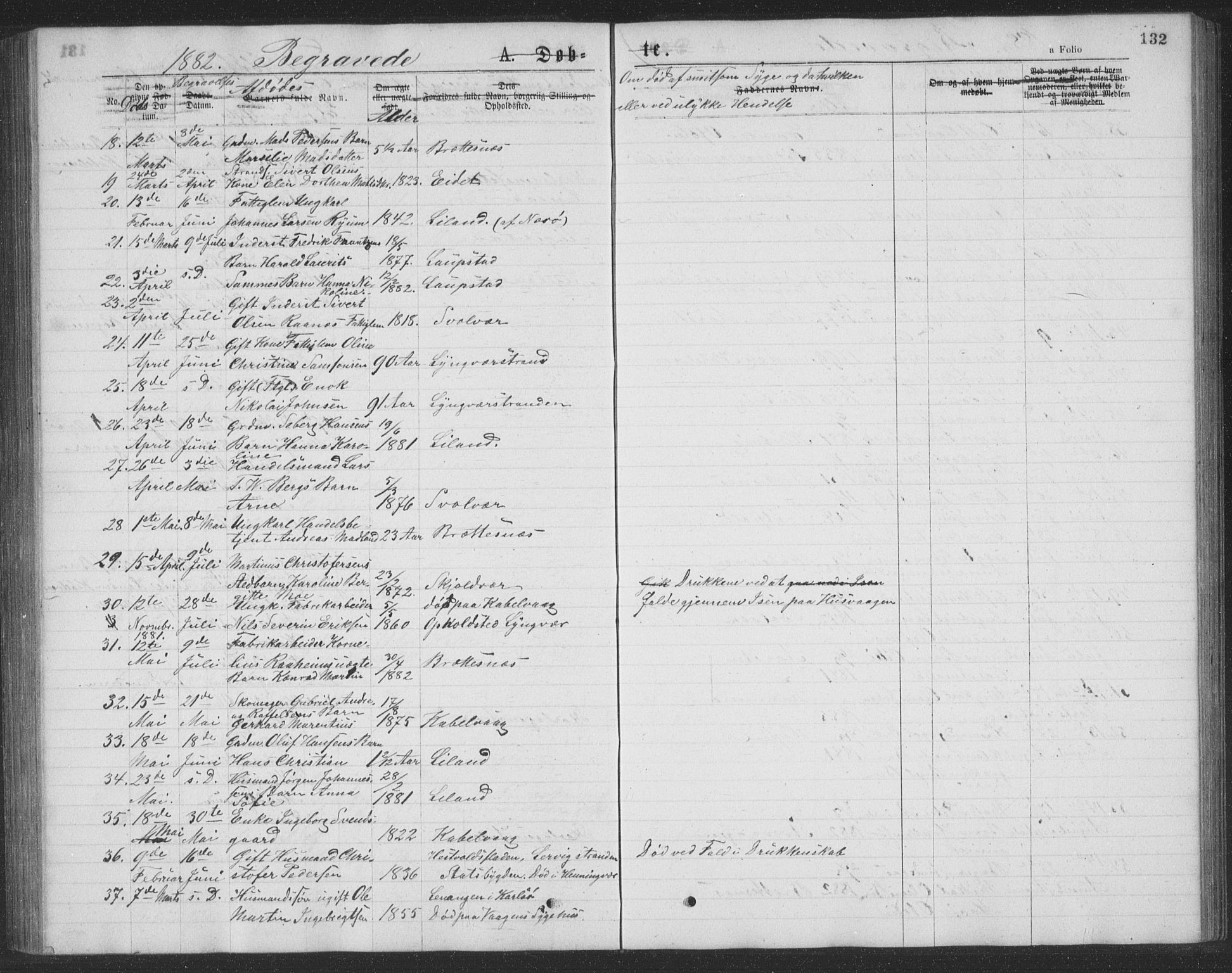 Ministerialprotokoller, klokkerbøker og fødselsregistre - Nordland, AV/SAT-A-1459/874/L1075: Parish register (copy) no. 874C04, 1876-1883, p. 132