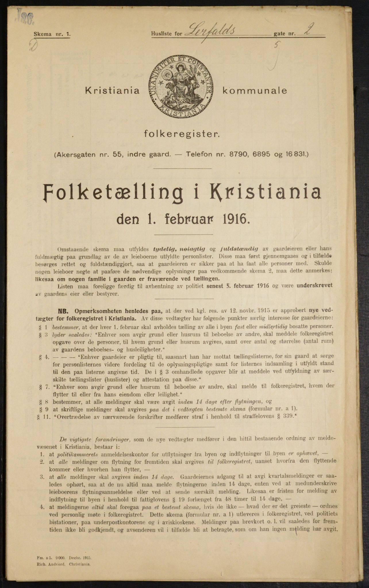 OBA, Municipal Census 1916 for Kristiania, 1916, p. 58541