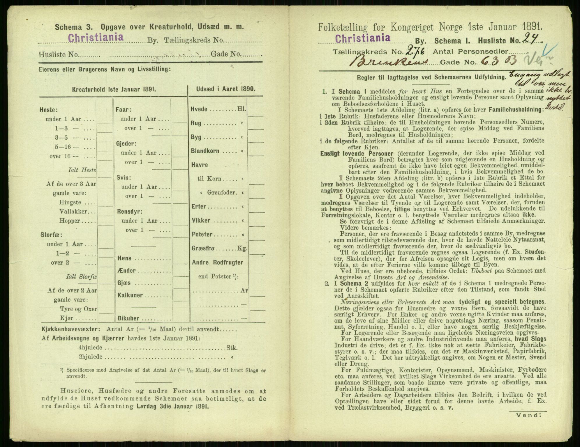 RA, 1891 census for 0301 Kristiania, 1891, p. 167490