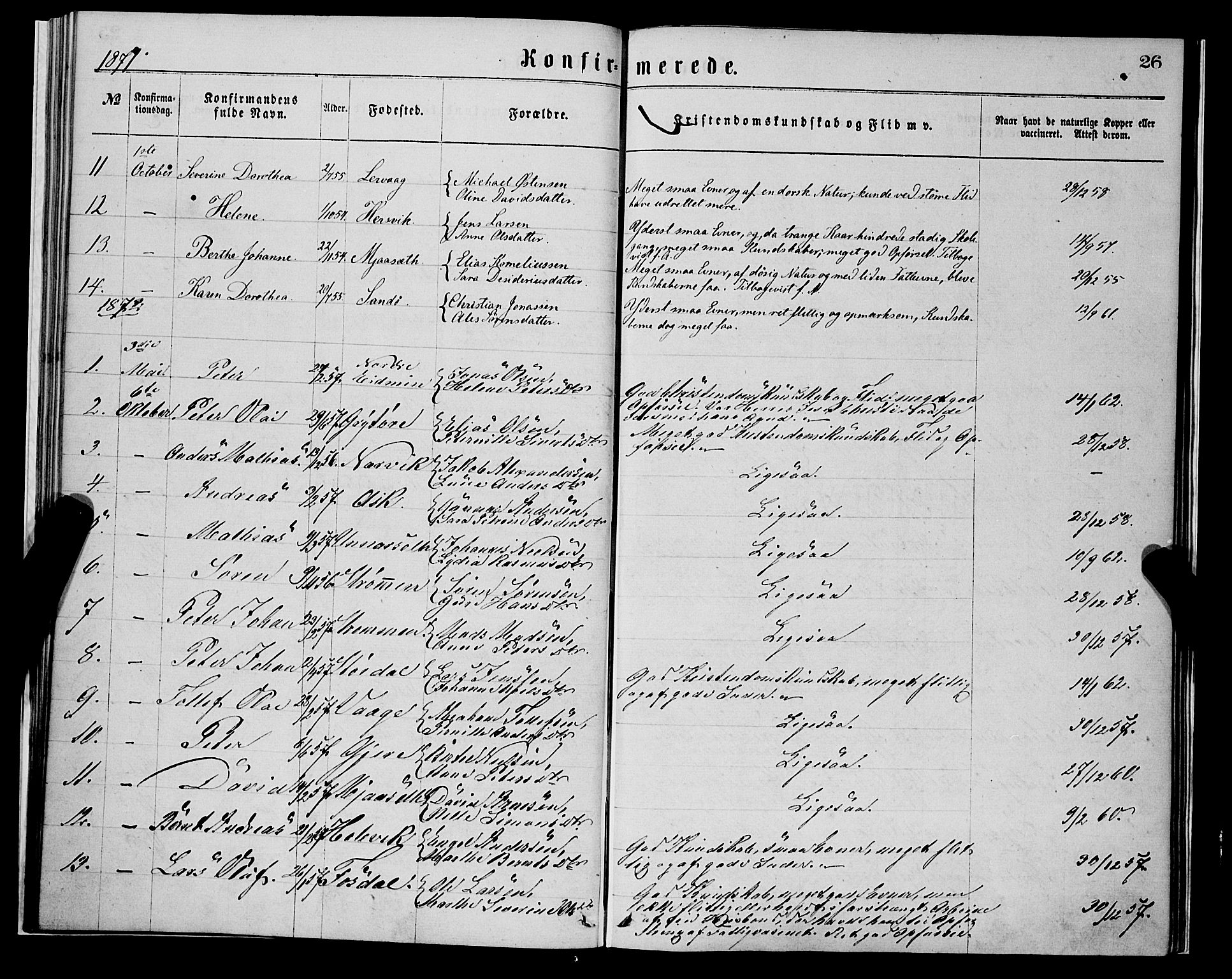 Askvoll sokneprestembete, SAB/A-79501/H/Haa/Haaa/L0013: Parish register (official) no. A 13, 1865-1878, p. 26
