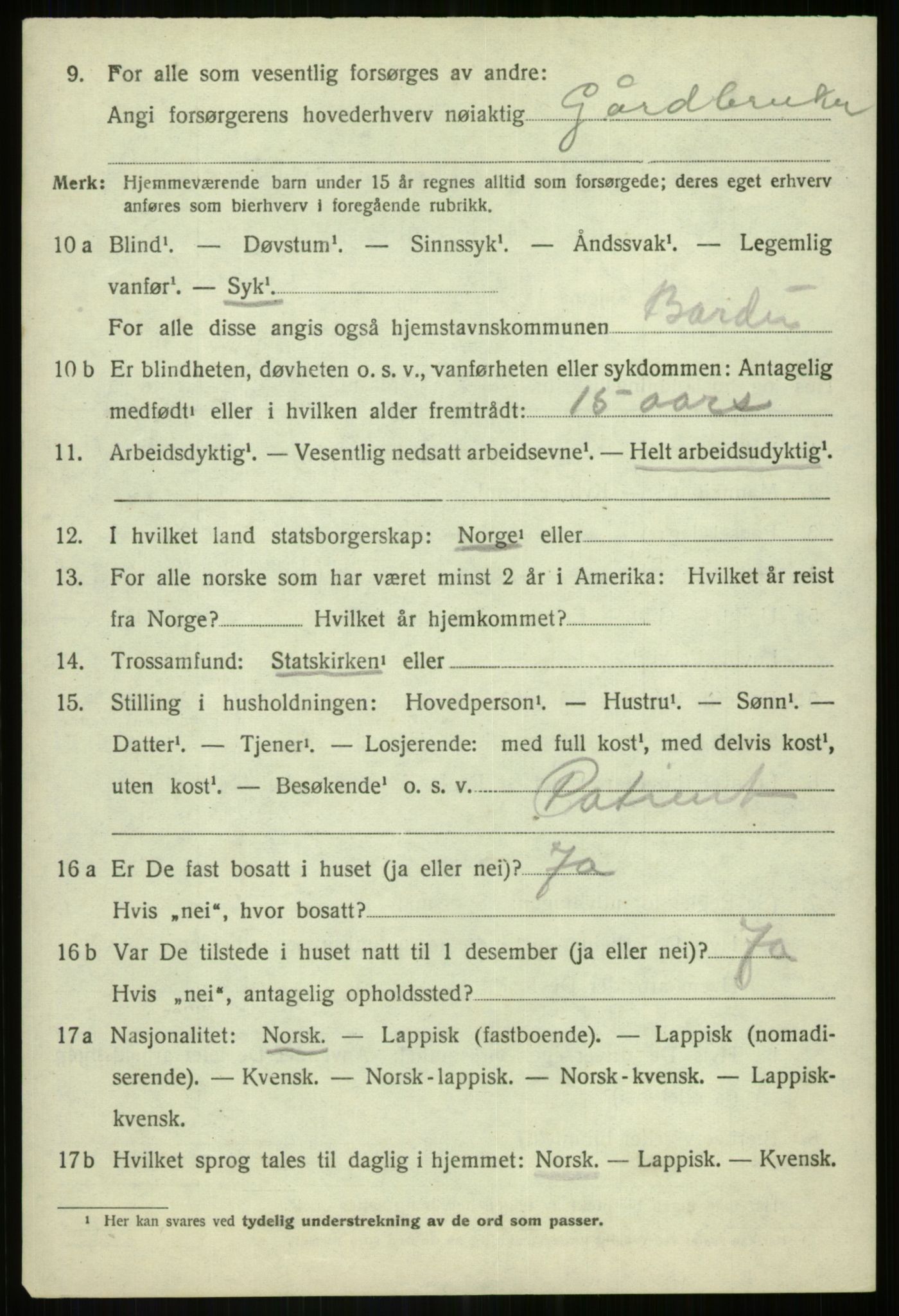 SATØ, 1920 census for Målselv, 1920, p. 4160