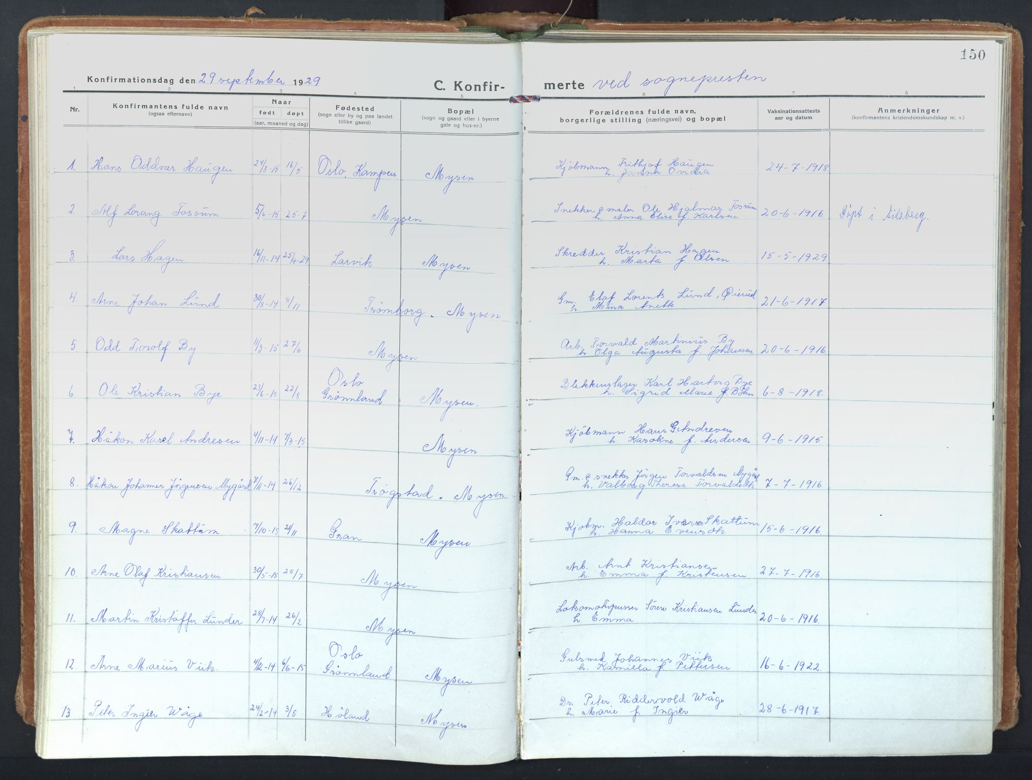 Eidsberg prestekontor Kirkebøker, SAO/A-10905/F/Fd/L0001: Parish register (official) no. IV 1, 1921-1948, p. 150