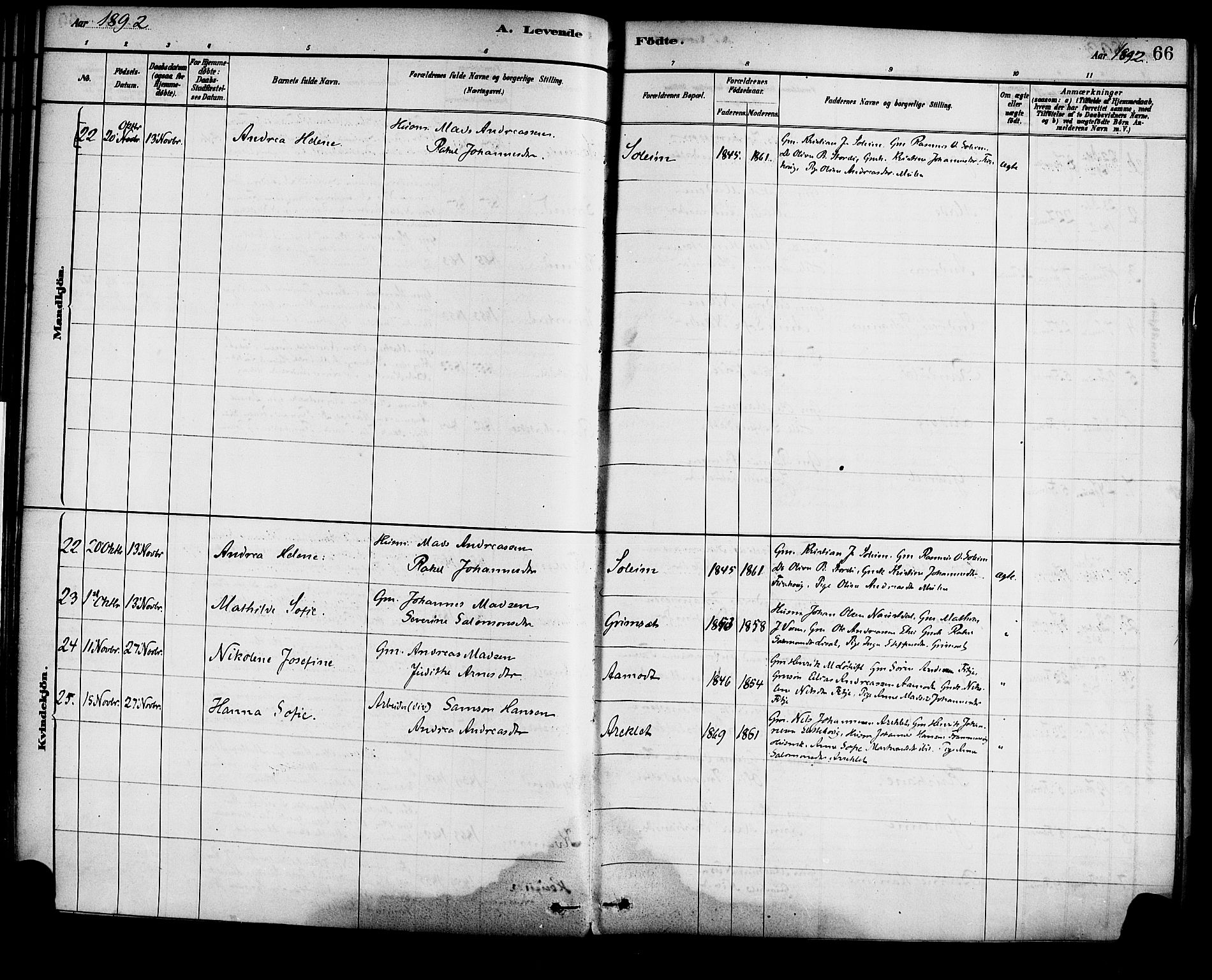 Førde sokneprestembete, AV/SAB-A-79901/H/Haa/Haad/L0001: Parish register (official) no. D 1, 1881-1898, p. 66