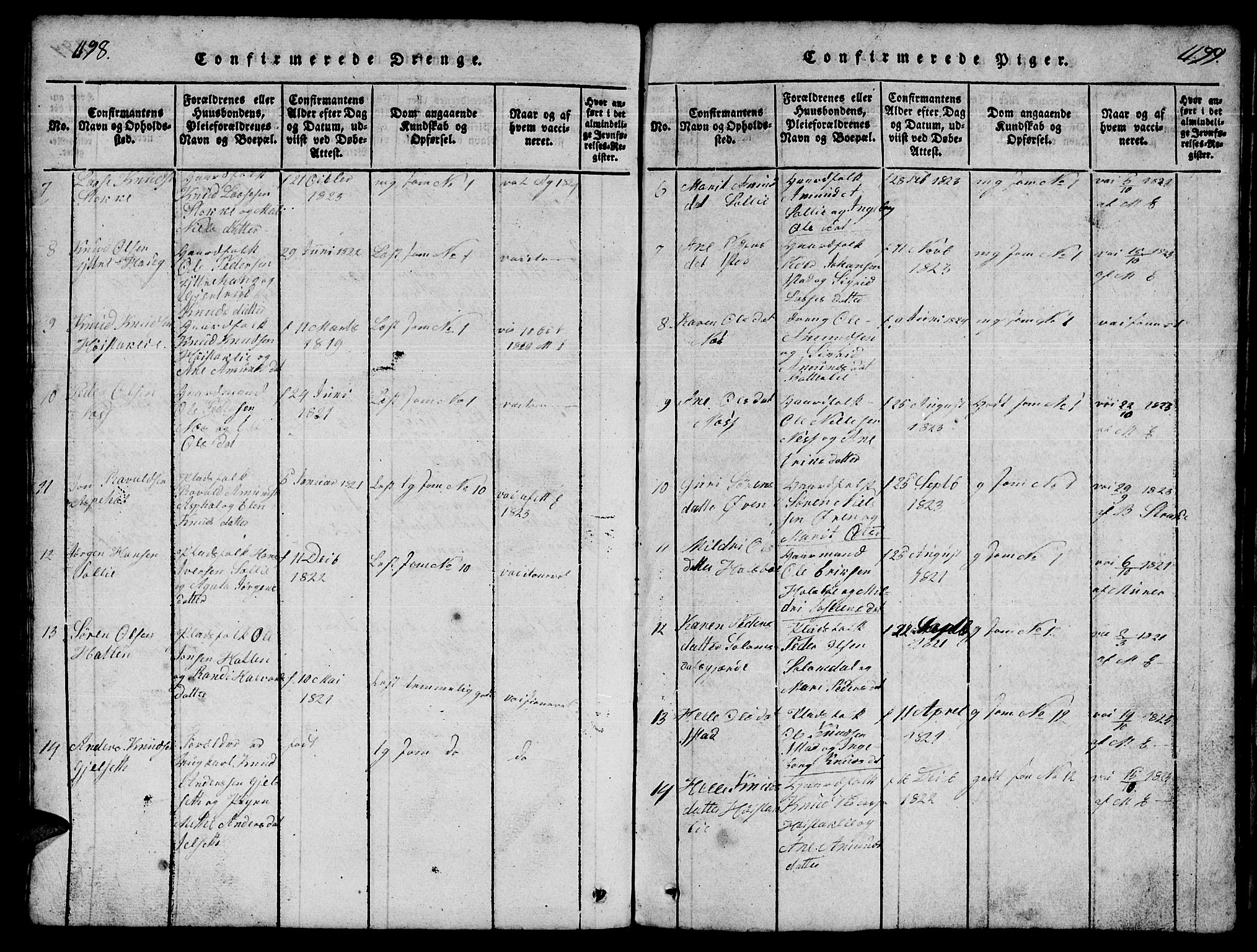 Ministerialprotokoller, klokkerbøker og fødselsregistre - Møre og Romsdal, AV/SAT-A-1454/557/L0683: Parish register (copy) no. 557C01, 1818-1862, p. 498-499