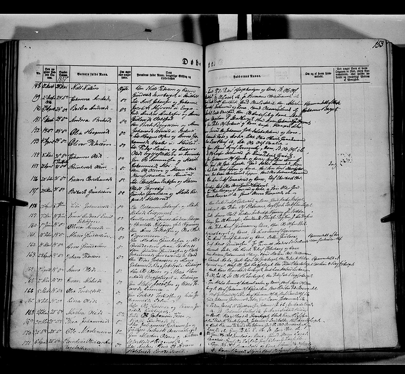 Grue prestekontor, AV/SAH-PREST-036/H/Ha/Haa/L0008: Parish register (official) no. 8, 1847-1858, p. 153