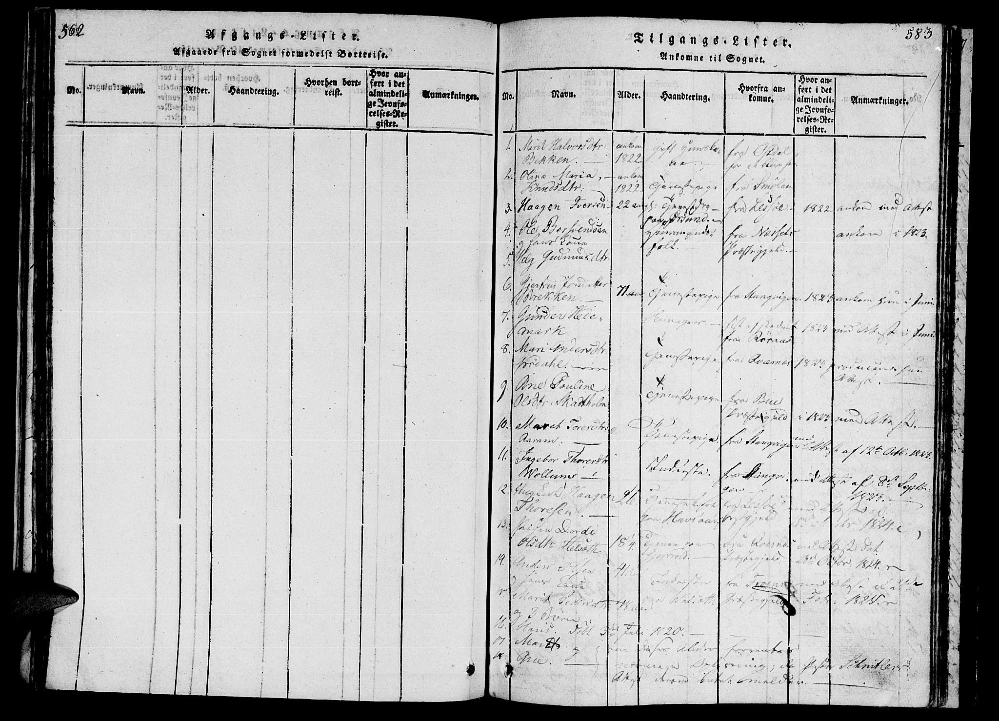Ministerialprotokoller, klokkerbøker og fødselsregistre - Møre og Romsdal, SAT/A-1454/590/L1009: Parish register (official) no. 590A03 /1, 1819-1832, p. 552-583