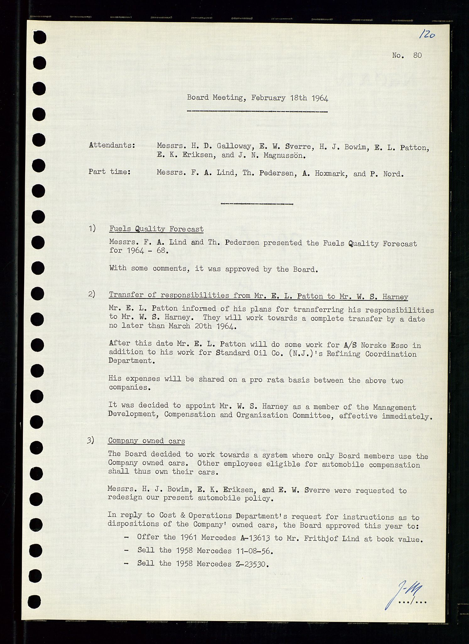 Pa 0982 - Esso Norge A/S, AV/SAST-A-100448/A/Aa/L0001/0004: Den administrerende direksjon Board minutes (styrereferater) / Den administrerende direksjon Board minutes (styrereferater), 1963-1964, p. 141