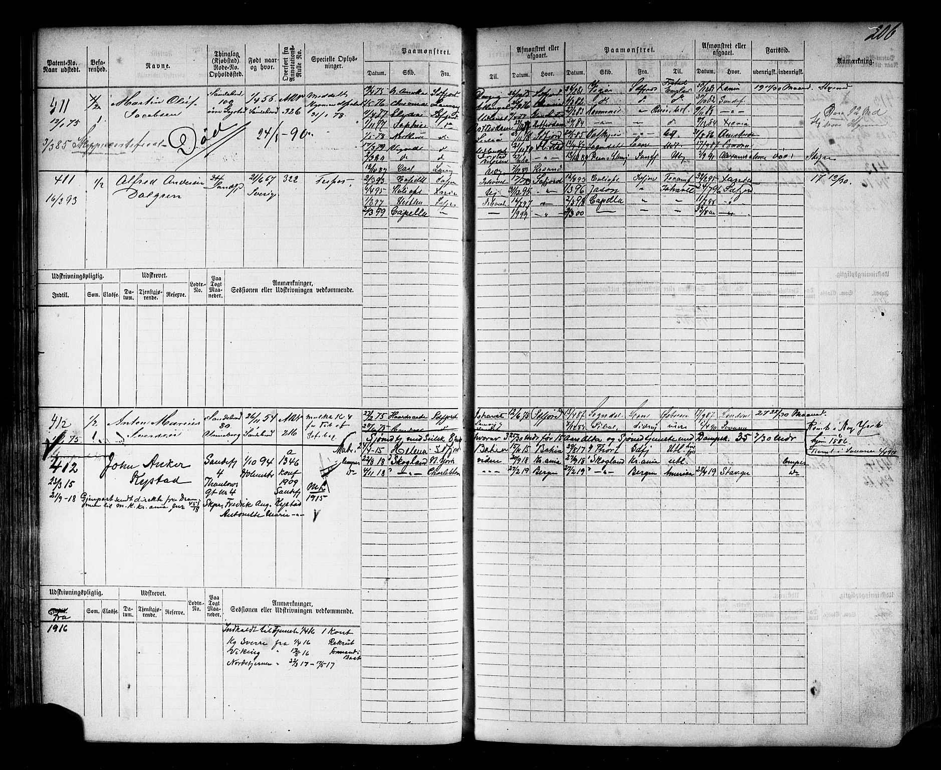 Sandefjord innrulleringskontor, AV/SAKO-A-788/F/Fb/L0004: Hovedrulle, 1869-1871, p. 213