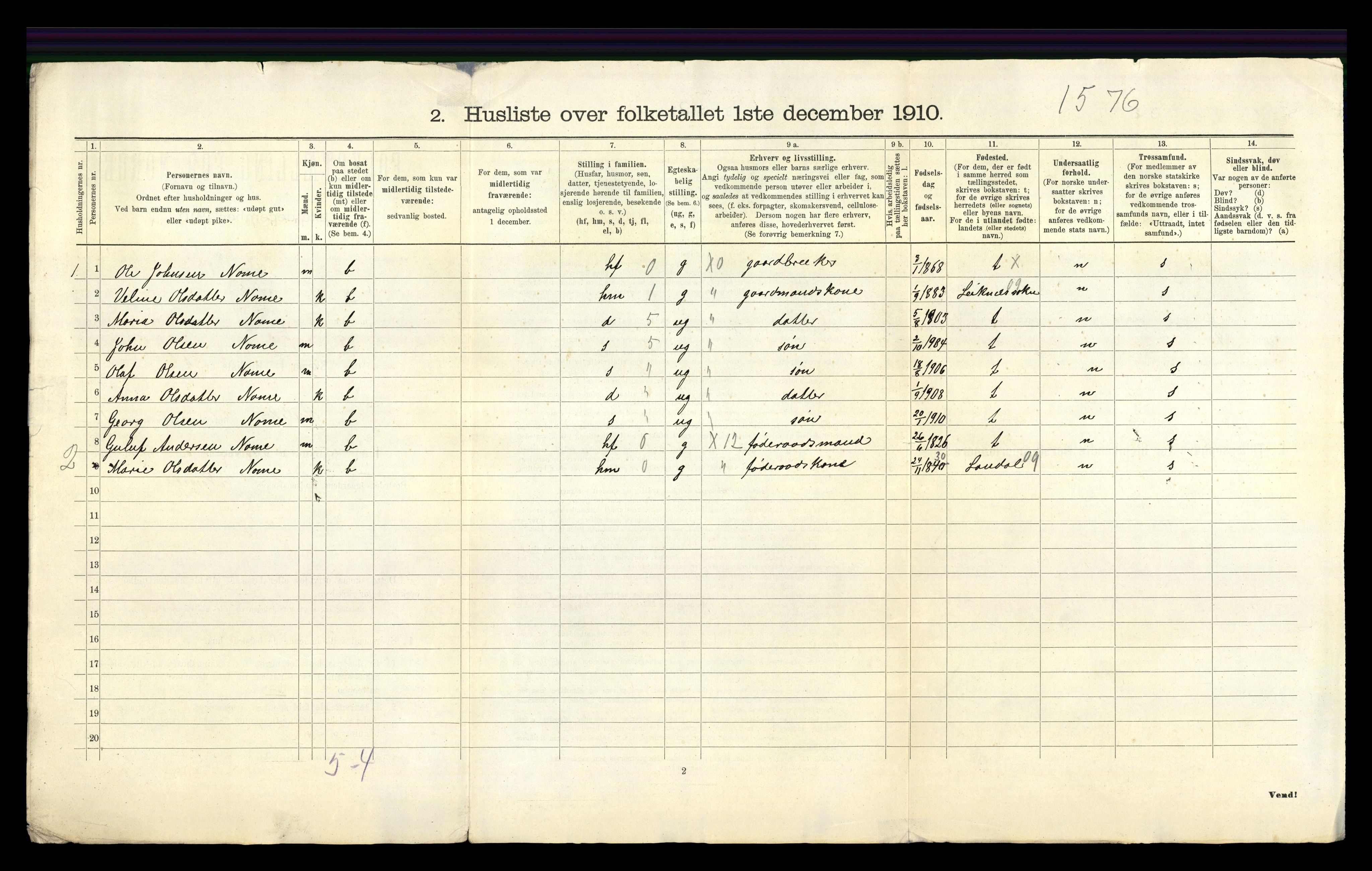 RA, 1910 census for Øyslebø, 1910, p. 21