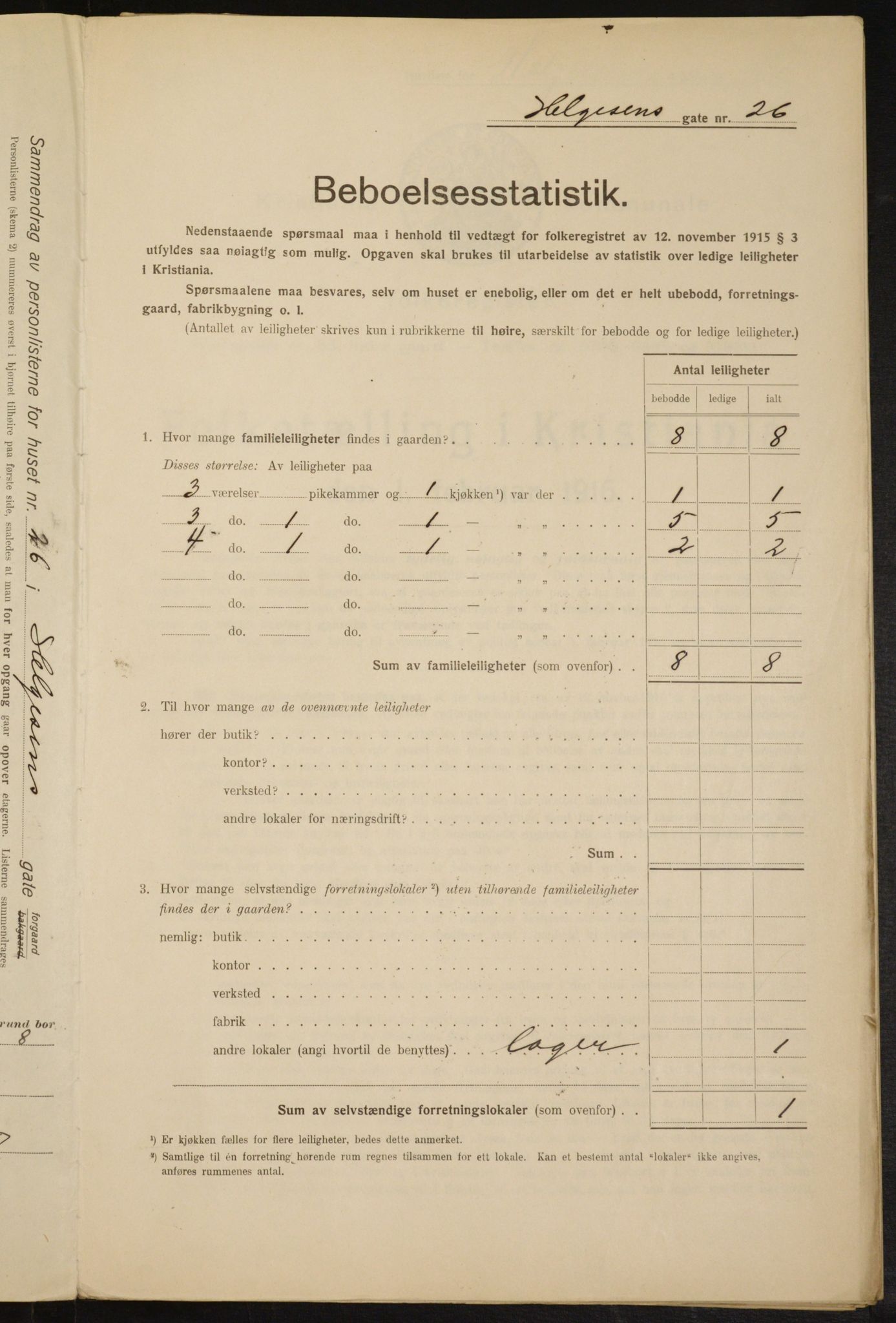 OBA, Municipal Census 1916 for Kristiania, 1916, p. 38584