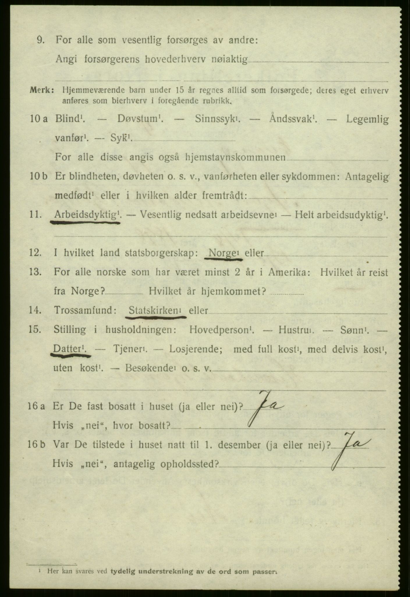 SAB, 1920 census for Evanger, 1920, p. 952