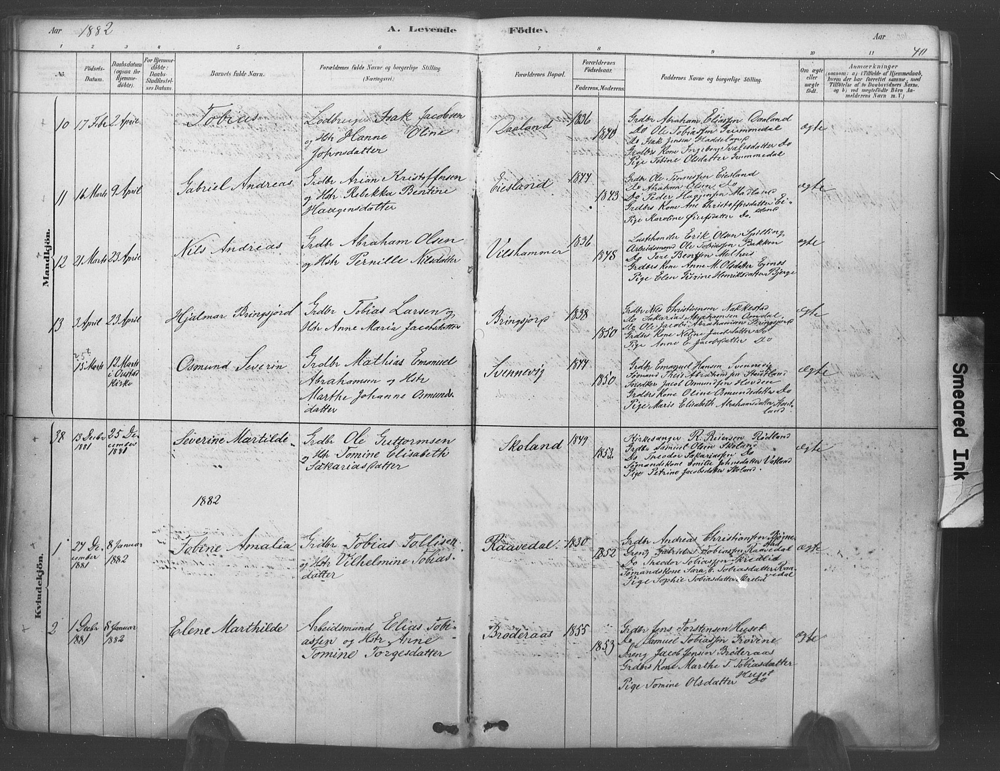 Lyngdal sokneprestkontor, AV/SAK-1111-0029/F/Fa/Fac/L0011: Parish register (official) no. A 11, 1878-1893, p. 40