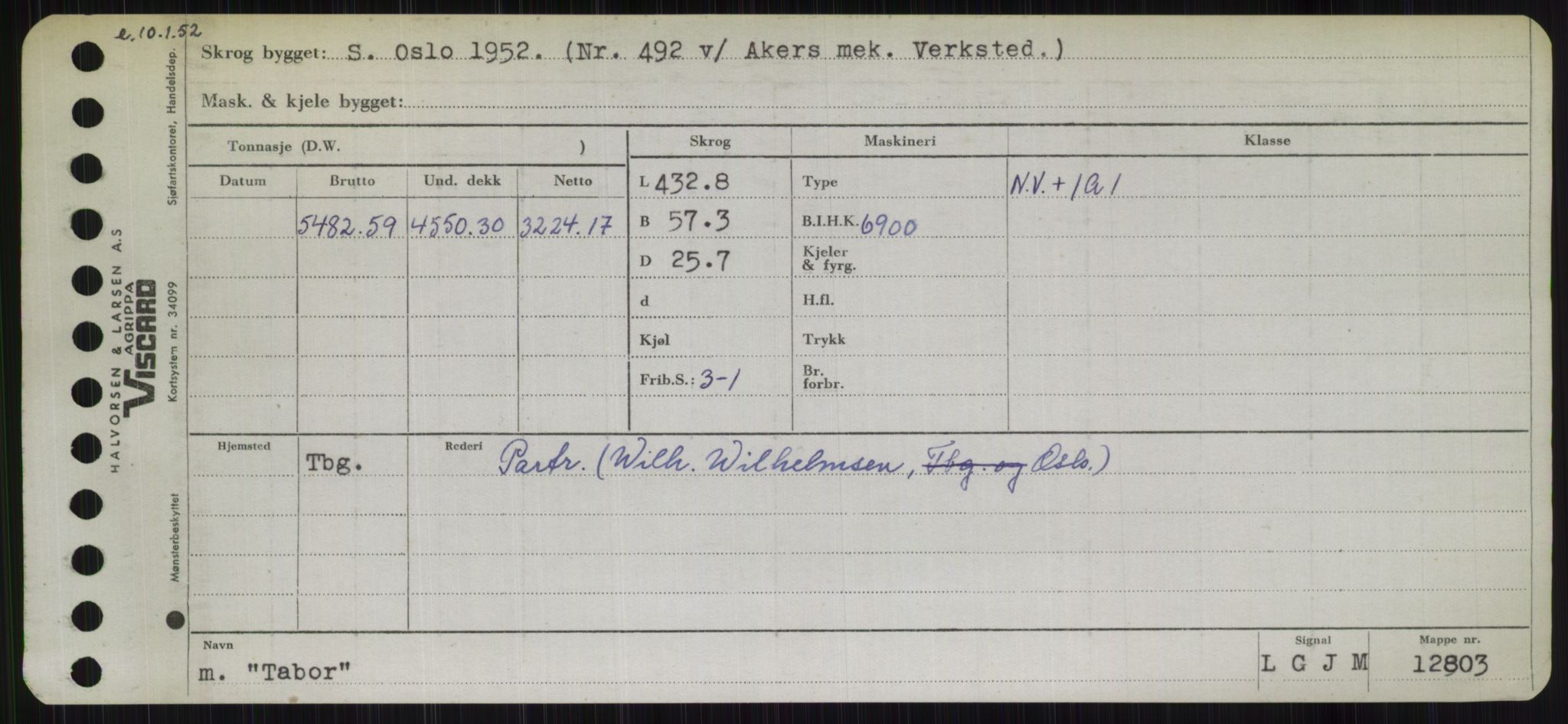 Sjøfartsdirektoratet med forløpere, Skipsmålingen, RA/S-1627/H/Hb/L0005: Fartøy, T-Å, p. 1